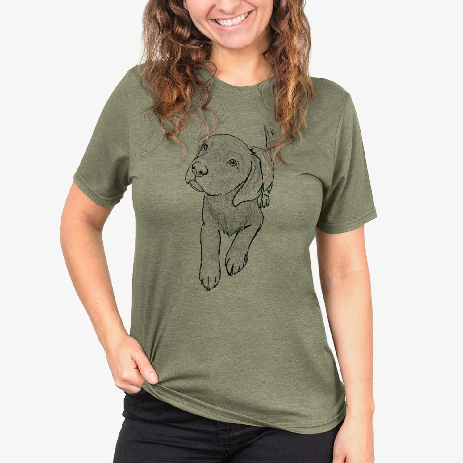 Doodled Indiana the Chocolate Lab - Unisex Crewneck