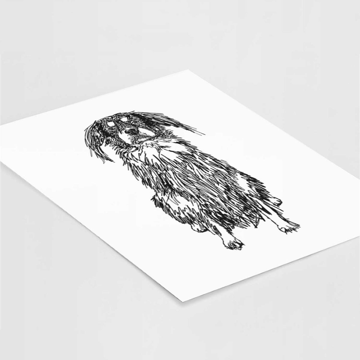 Doodled Indy the Mixed Breed Art Print