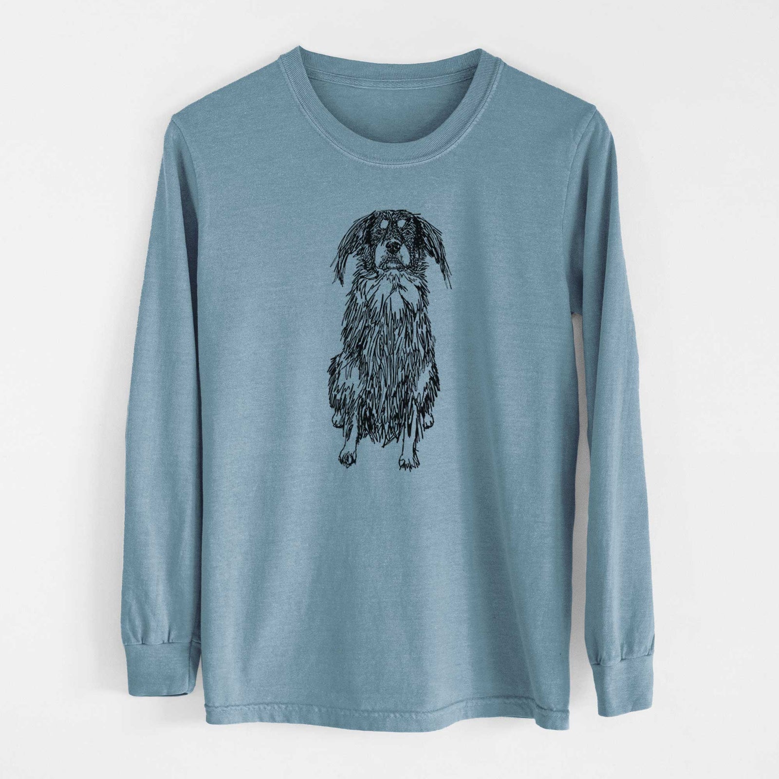 Doodled Indy the Mixed Breed - Heavyweight 100% Cotton Long Sleeve