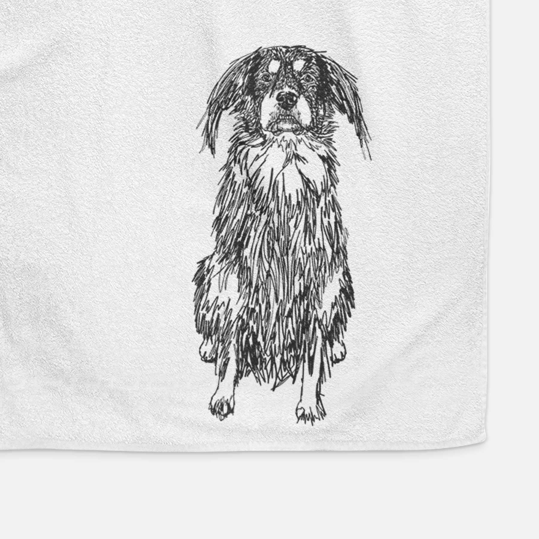 Doodled Indy the Mixed Breed Decorative Hand Towel