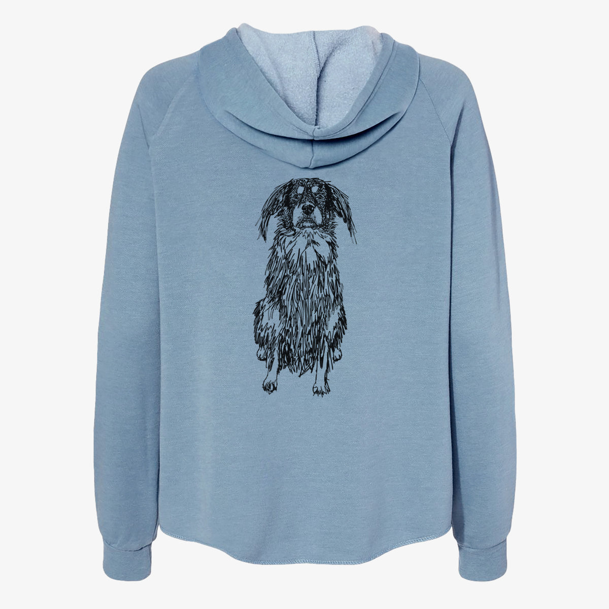 Doodled Indy the Mixed Breed - Women's Cali Wave Zip-Up Sweatshirt