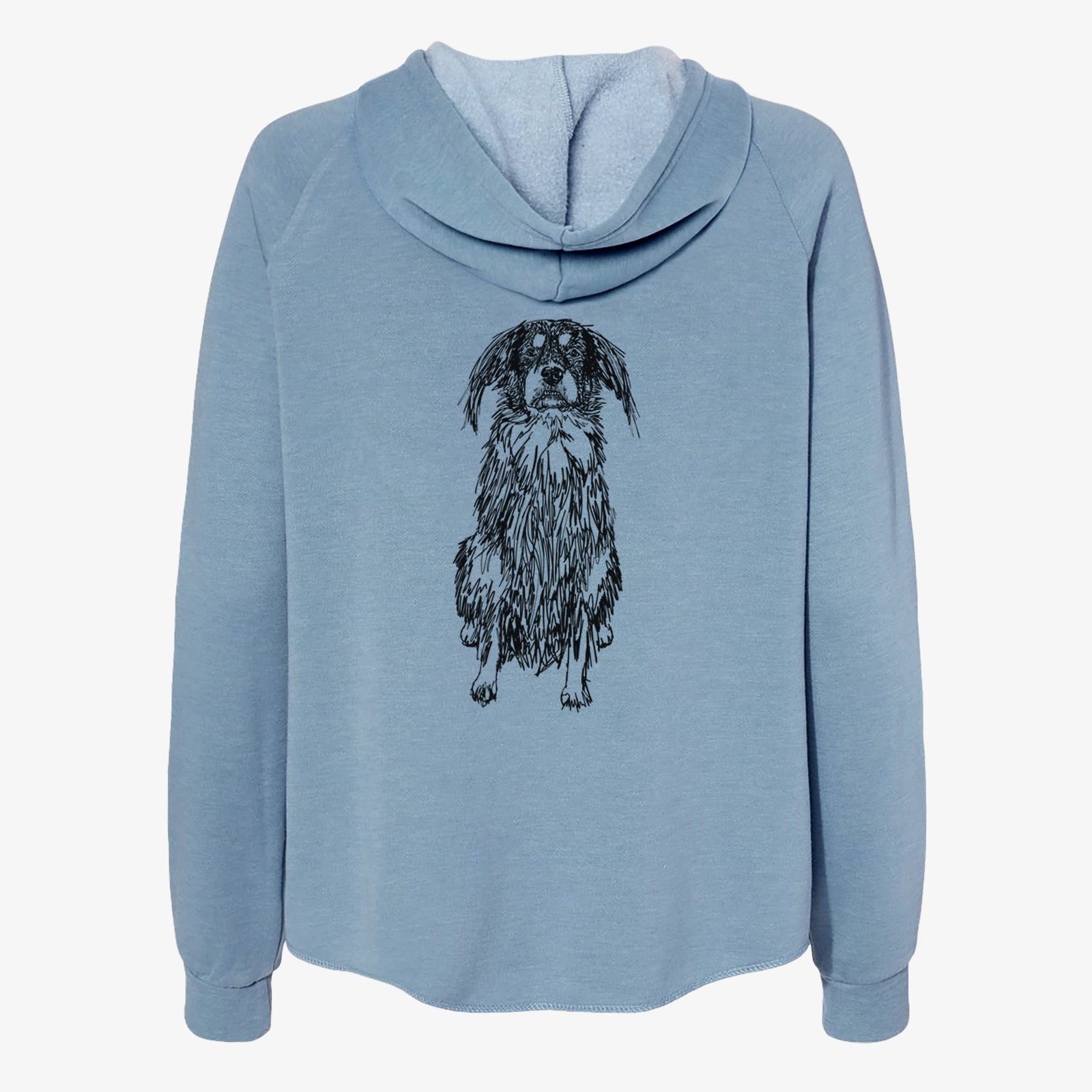 Doodled Indy the Mixed Breed - Women's Cali Wave Zip-Up Sweatshirt