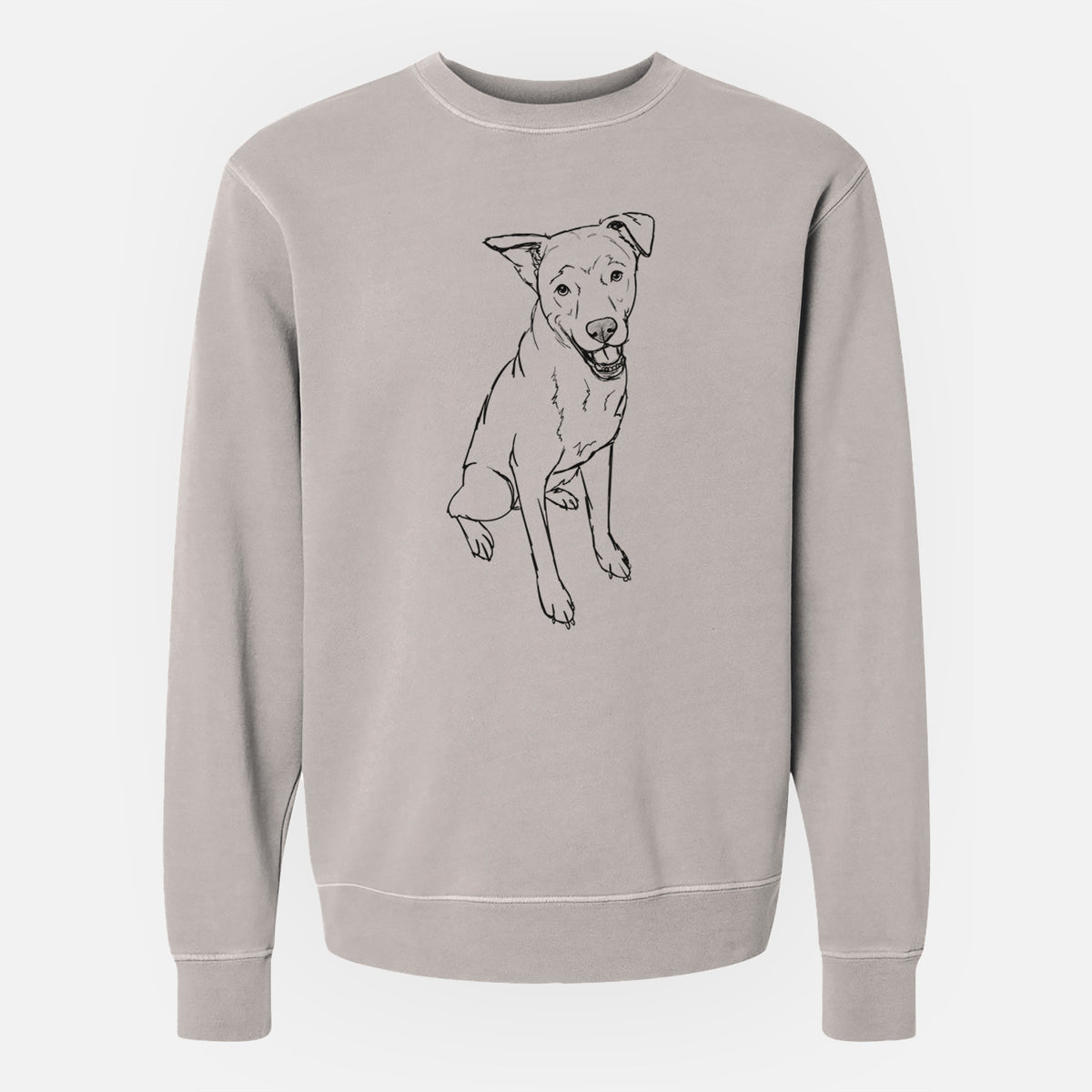 Doodled Indy the Mixed Breed - Unisex Pigment Dyed Crew Sweatshirt