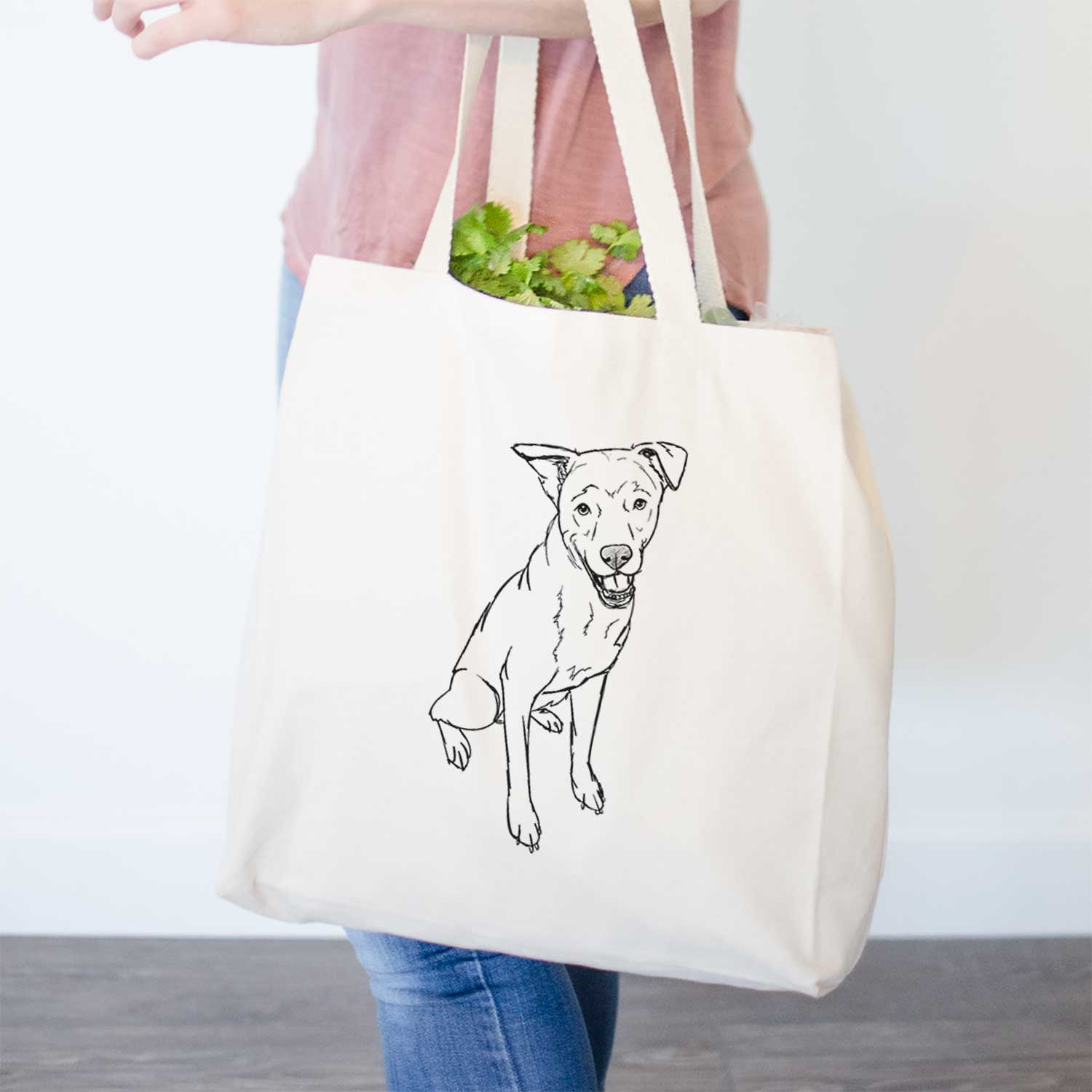 Doodled Indy the Mixed Breed - Tote Bag