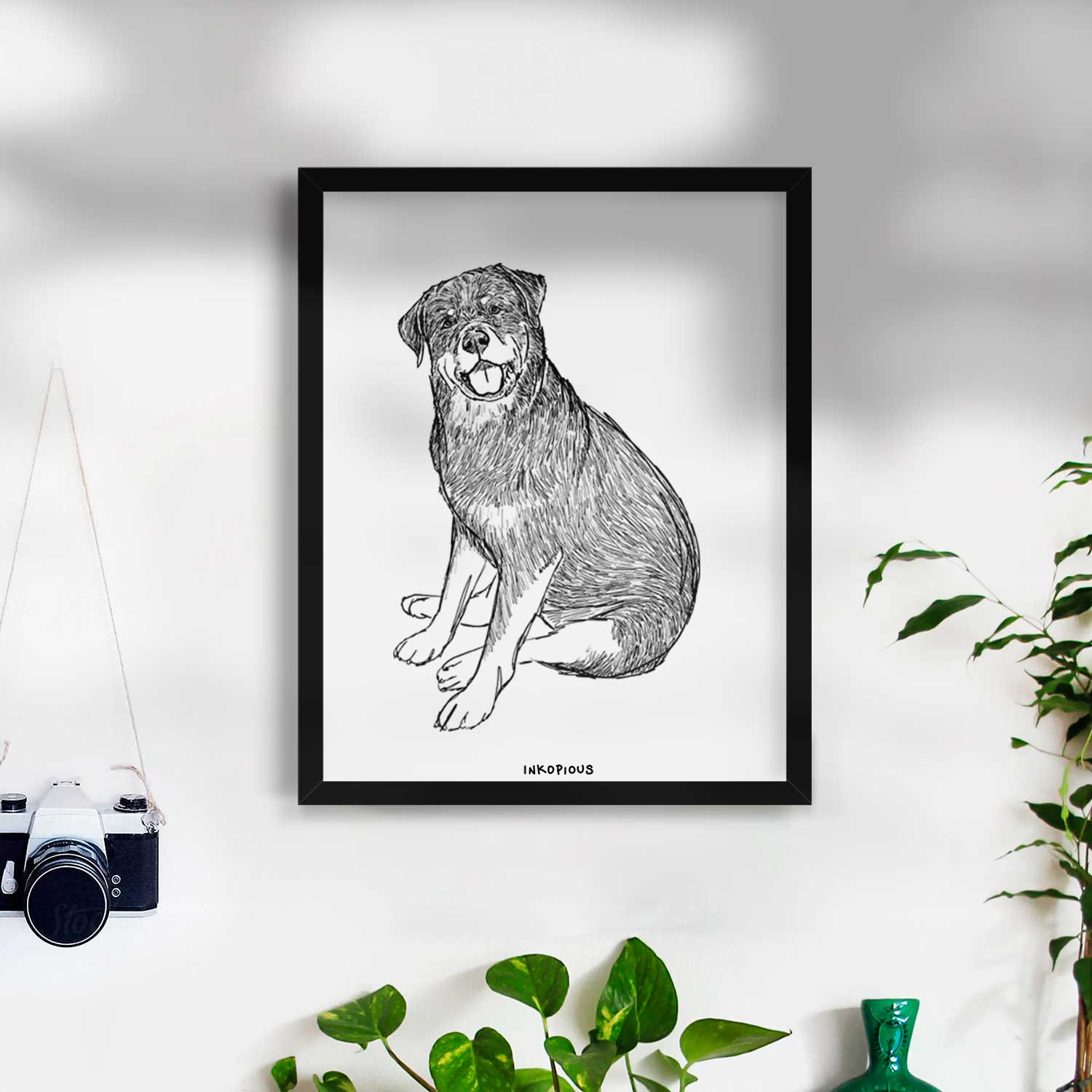 Doodled Gracie the Rottweiler Art Print