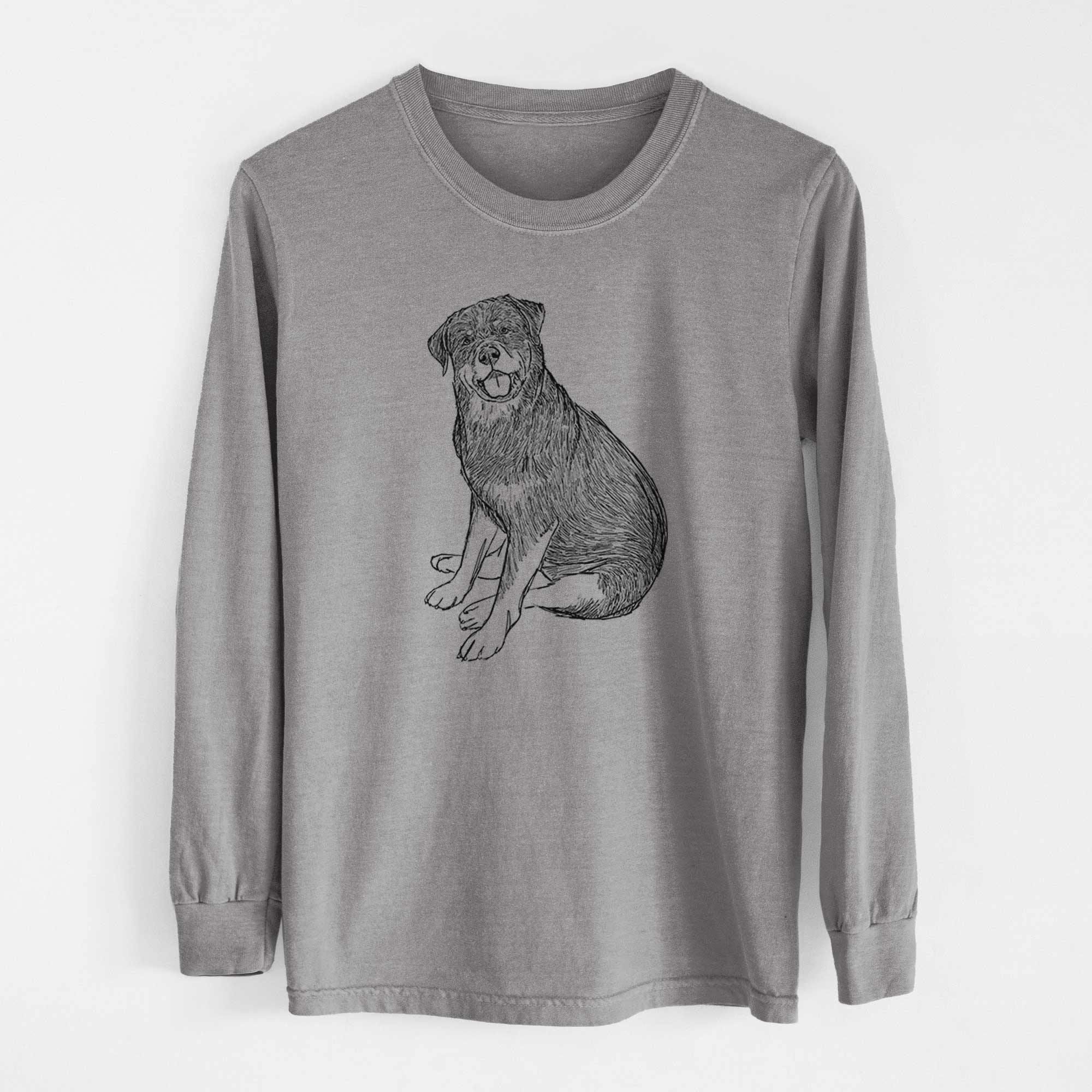 Doodled Indy the Rottweiler - Heavyweight 100% Cotton Long Sleeve