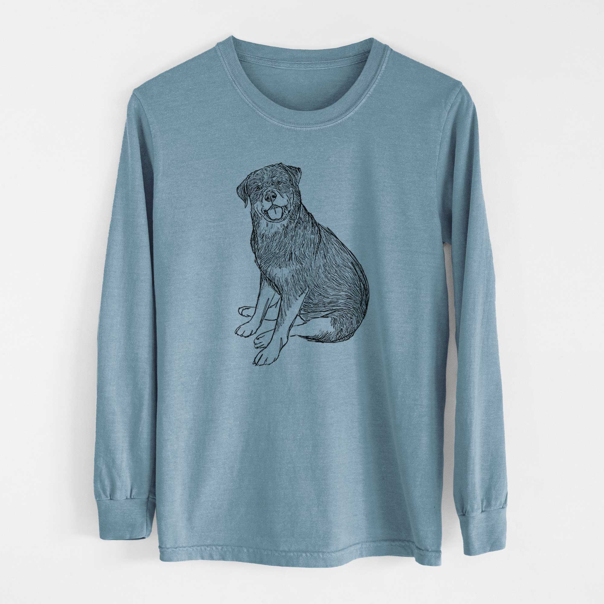 Doodled Indy the Rottweiler - Heavyweight 100% Cotton Long Sleeve