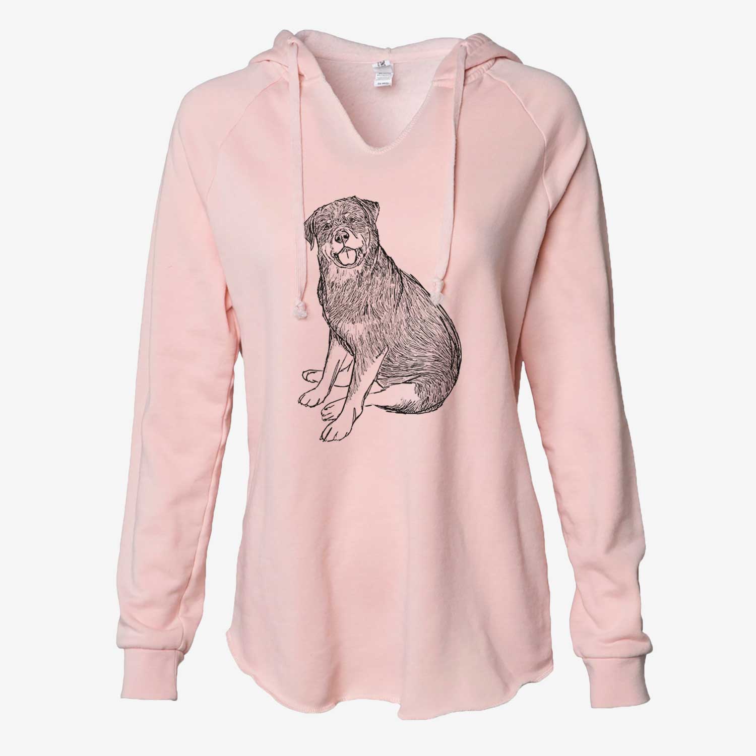 Doodled Indy the Rottweiler - Cali Wave Hooded Sweatshirt