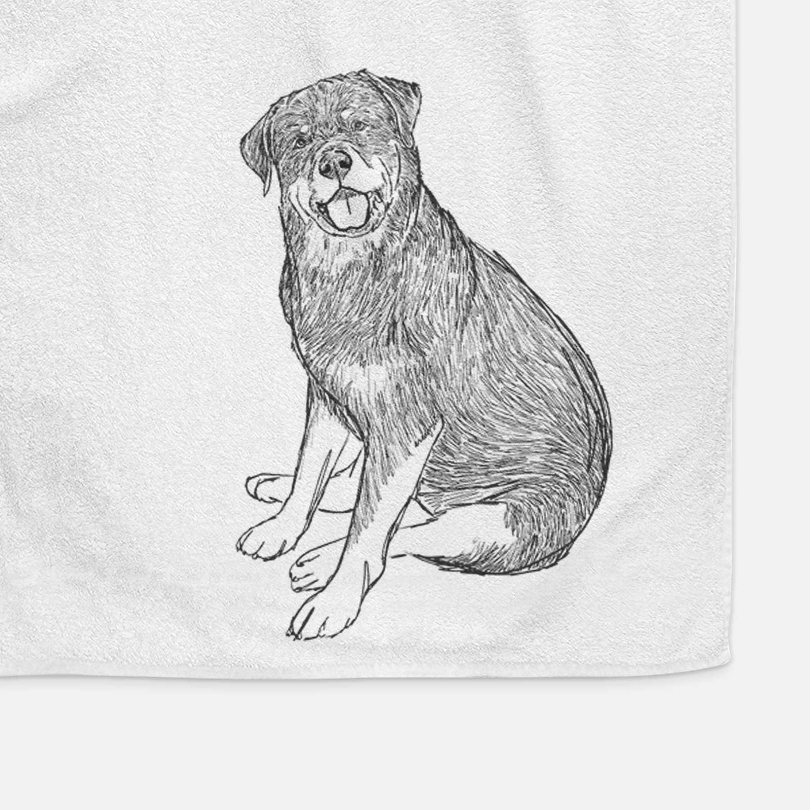 Doodled Indy the Rottweiler Decorative Hand Towel
