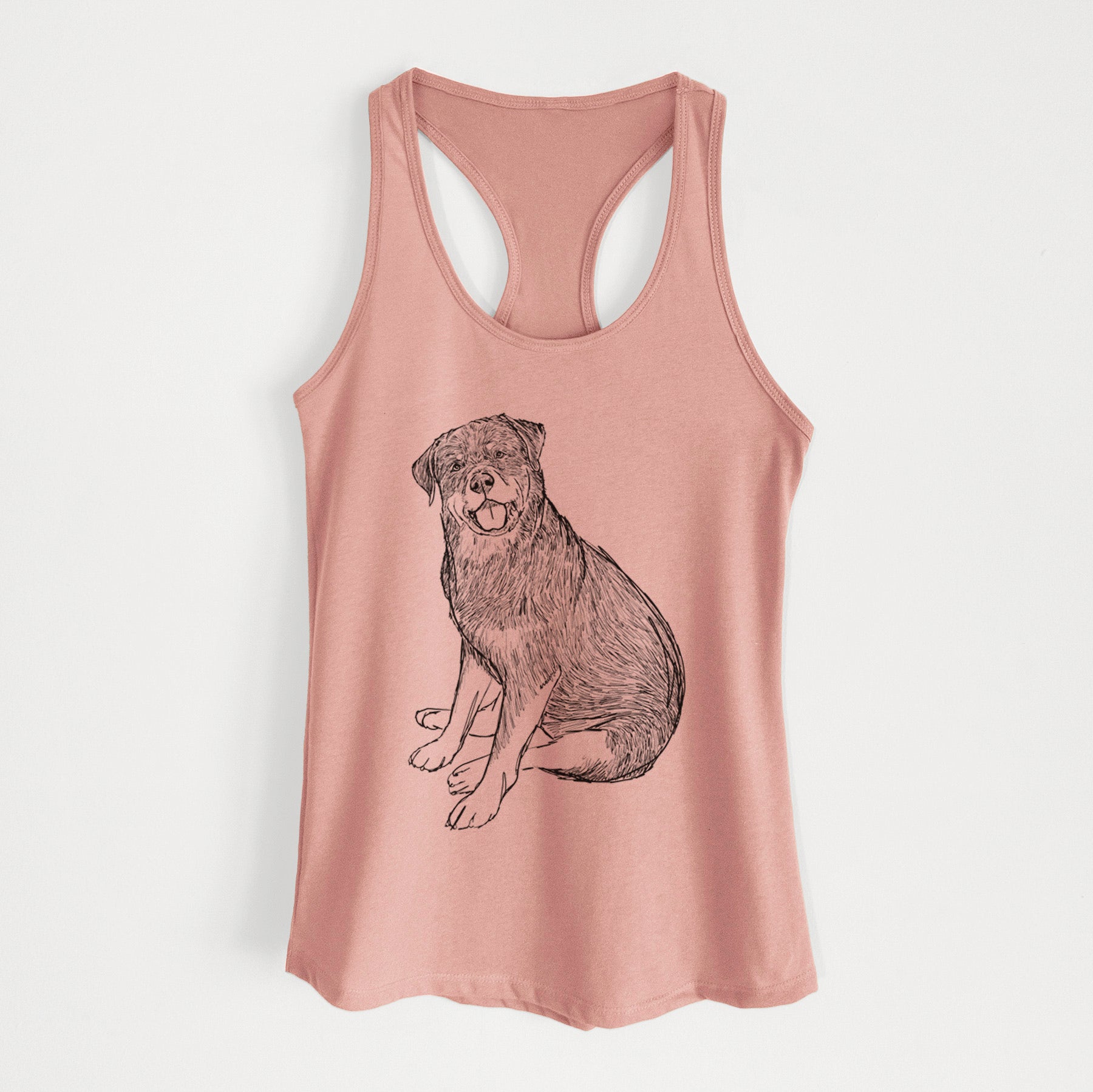 Doodled Indy the Rottweiler - Women's Racerback Tanktop