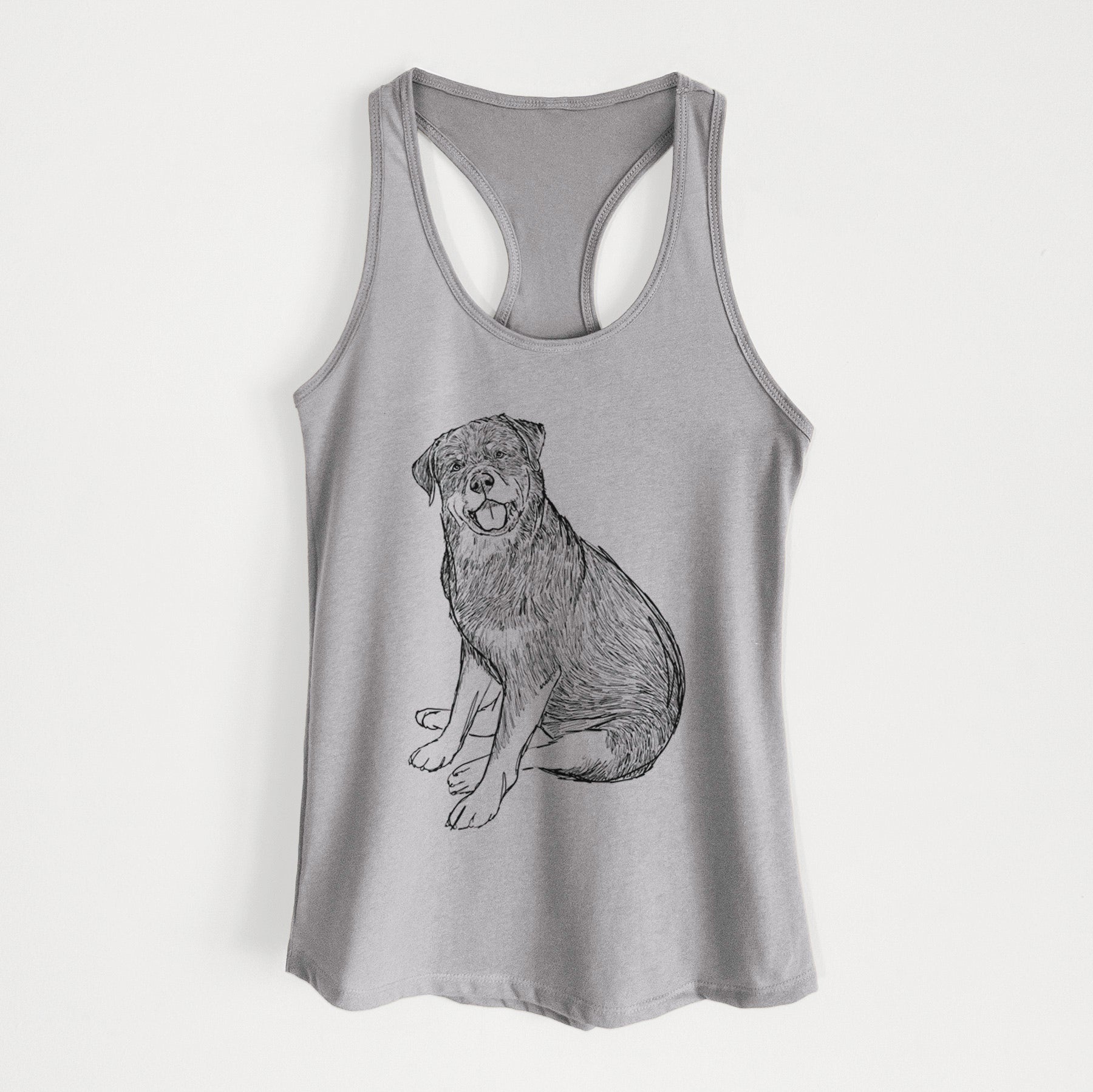 Doodled Indy the Rottweiler - Women's Racerback Tanktop