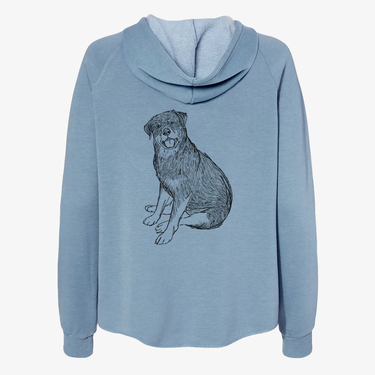 Doodled Indy the Rottweiler - Women's Cali Wave Zip-Up Sweatshirt