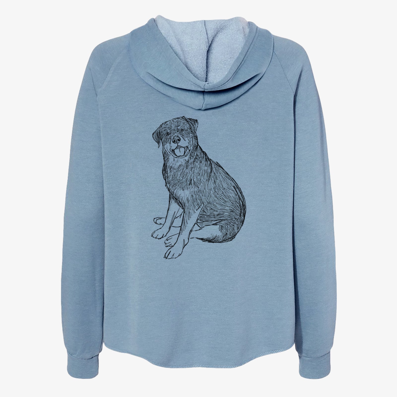 Doodled Indy the Rottweiler - Women's Cali Wave Zip-Up Sweatshirt