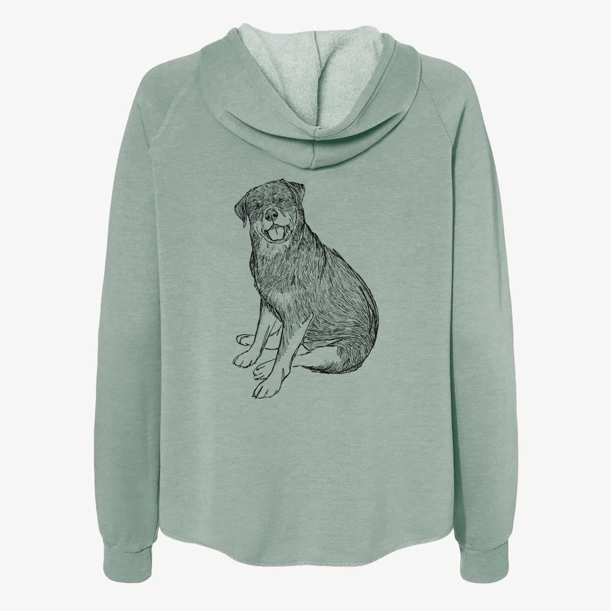 Doodled Indy the Rottweiler - Women's Cali Wave Zip-Up Sweatshirt