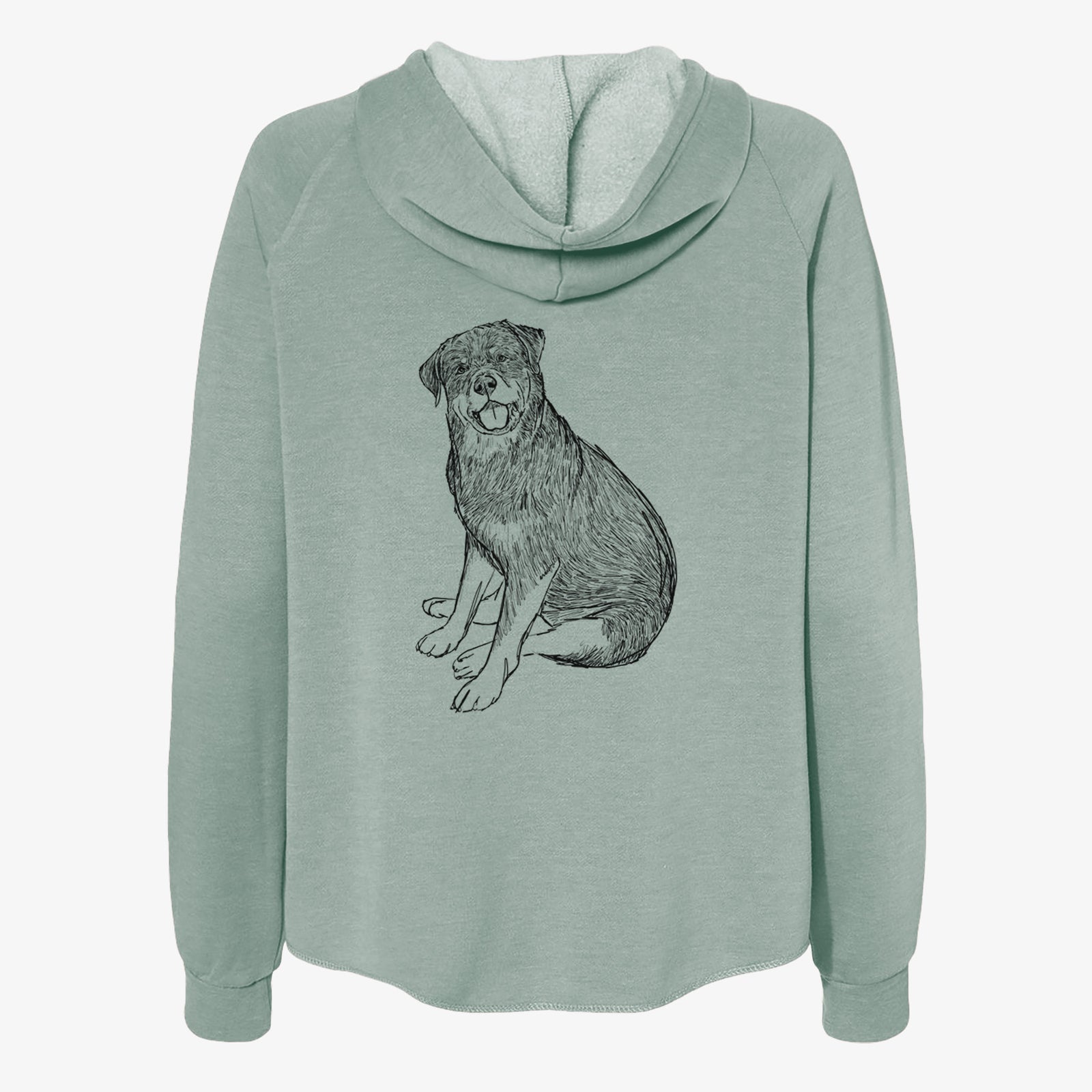 Doodled Indy the Rottweiler - Women's Cali Wave Zip-Up Sweatshirt