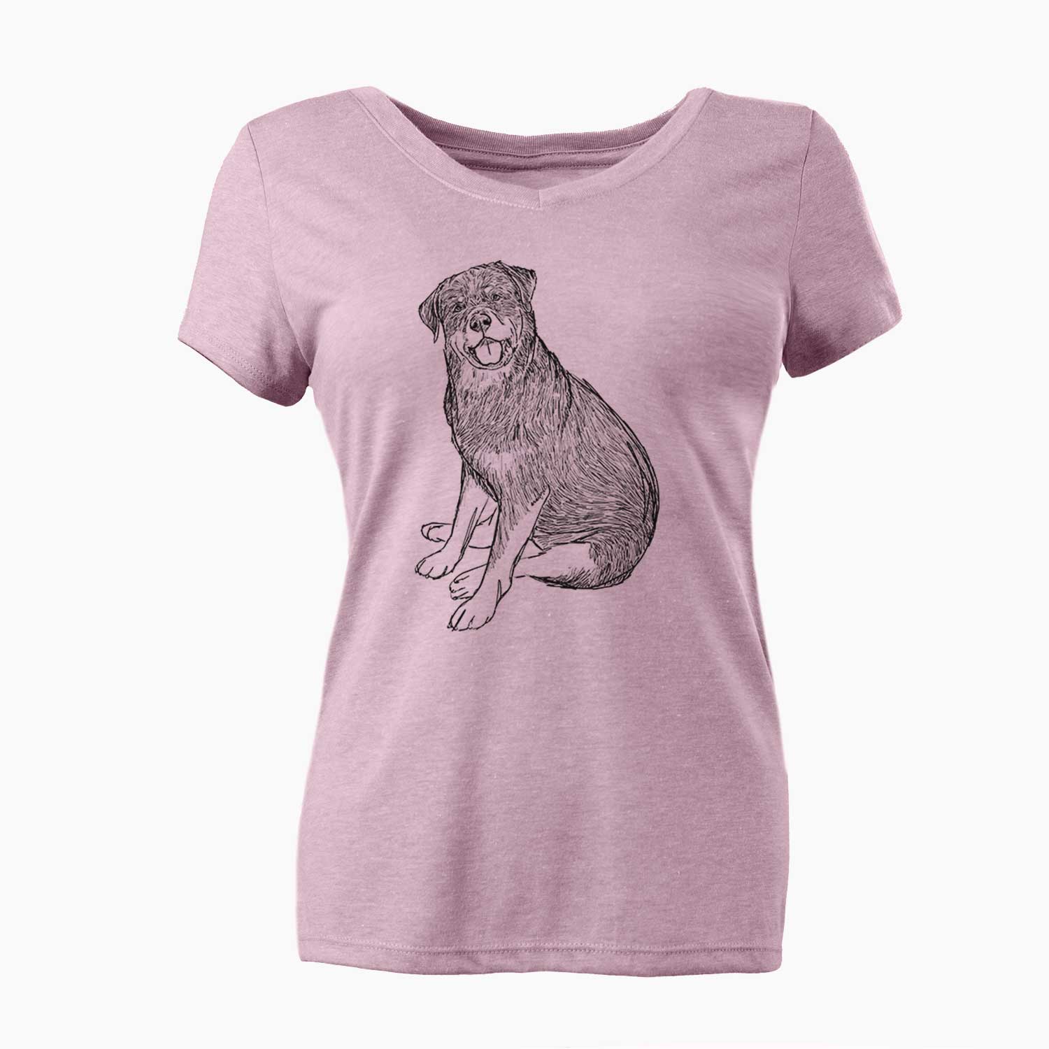 Doodled Indy the Rottweiler - Women's V-neck Shirt