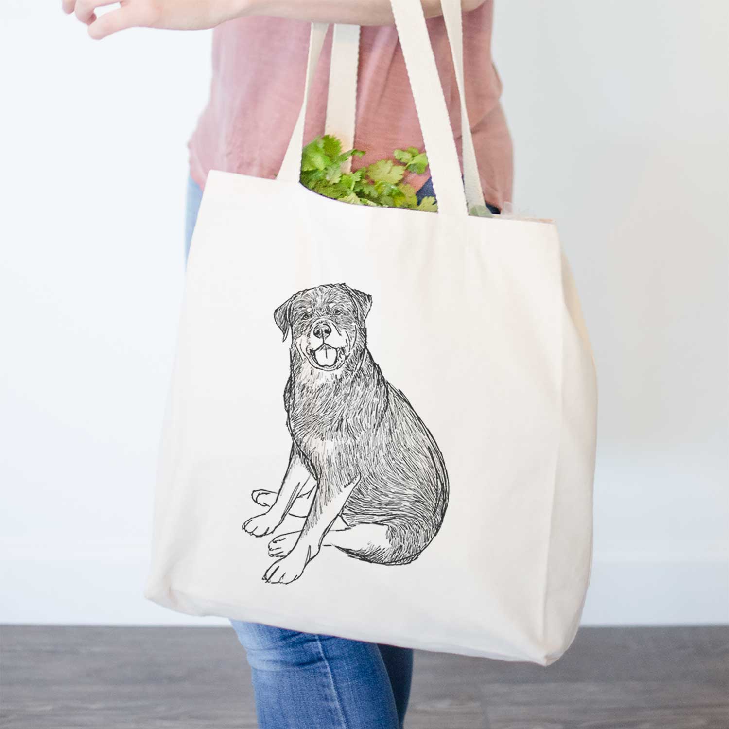 Doodled Indy the Rottweiler - Tote Bag