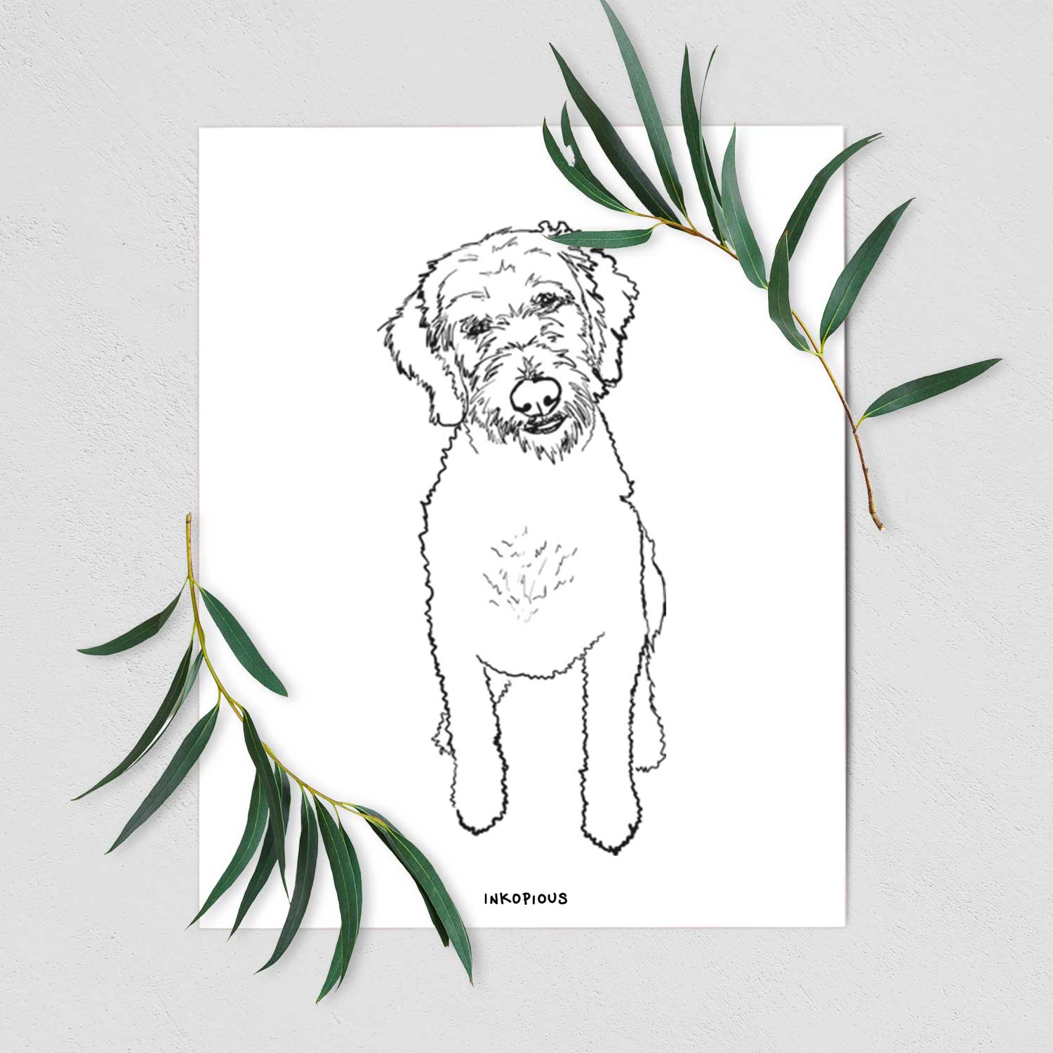 Doodled Izzie the Goldendoodle Art Print