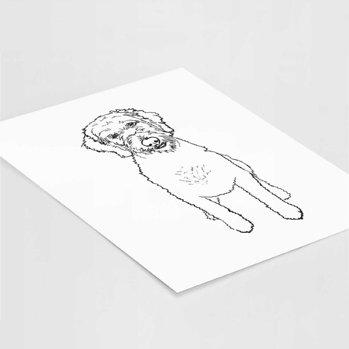 Doodled Izzie the Goldendoodle Art Print