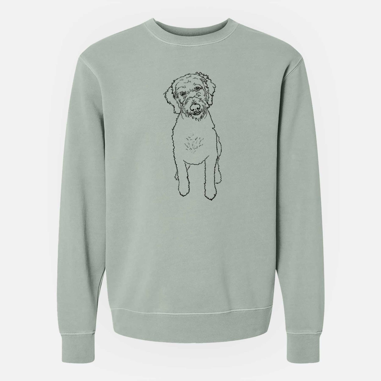 Doodled Izzie the Goldendoodle - Unisex Pigment Dyed Crew Sweatshirt