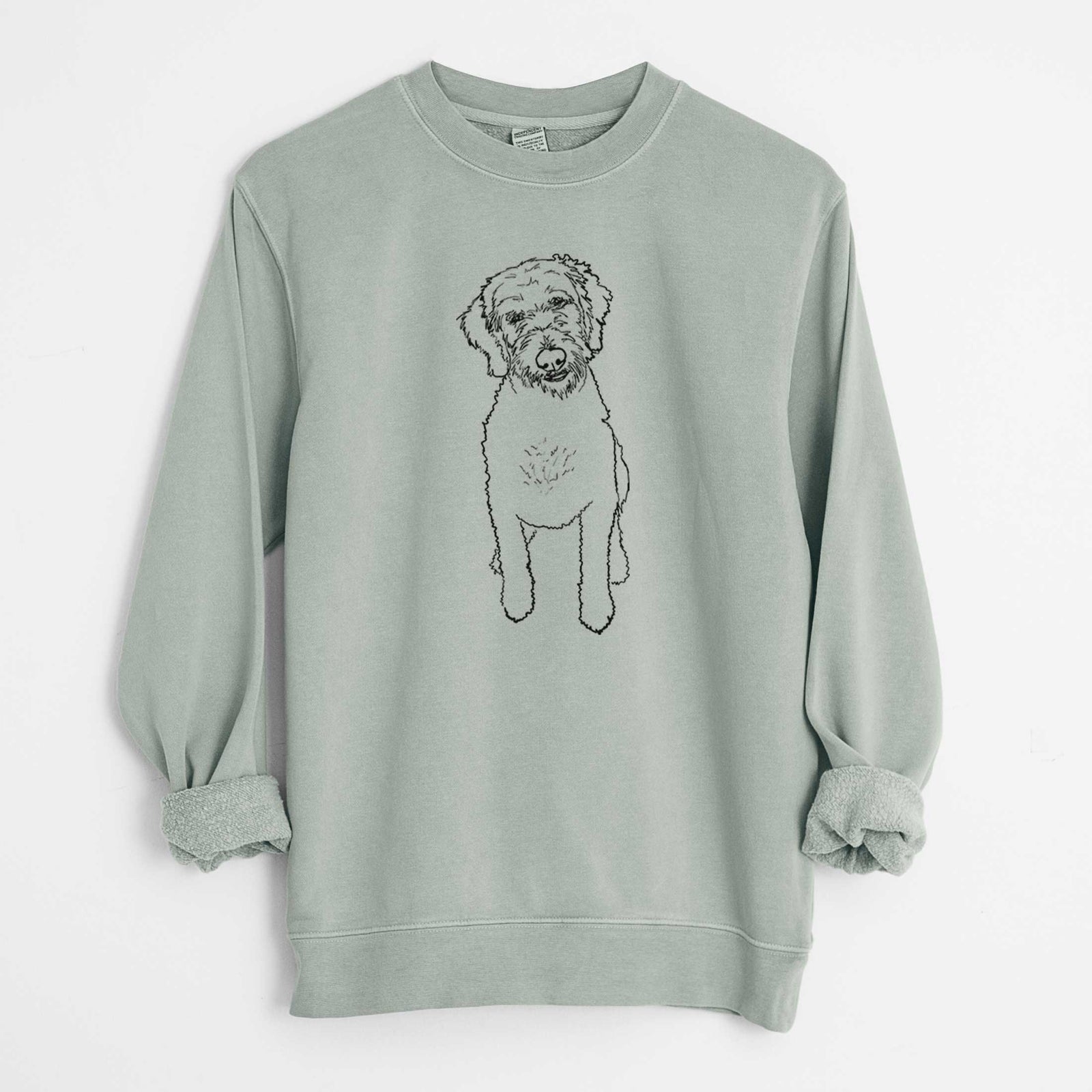 Doodled Izzie the Goldendoodle - Unisex Pigment Dyed Crew Sweatshirt