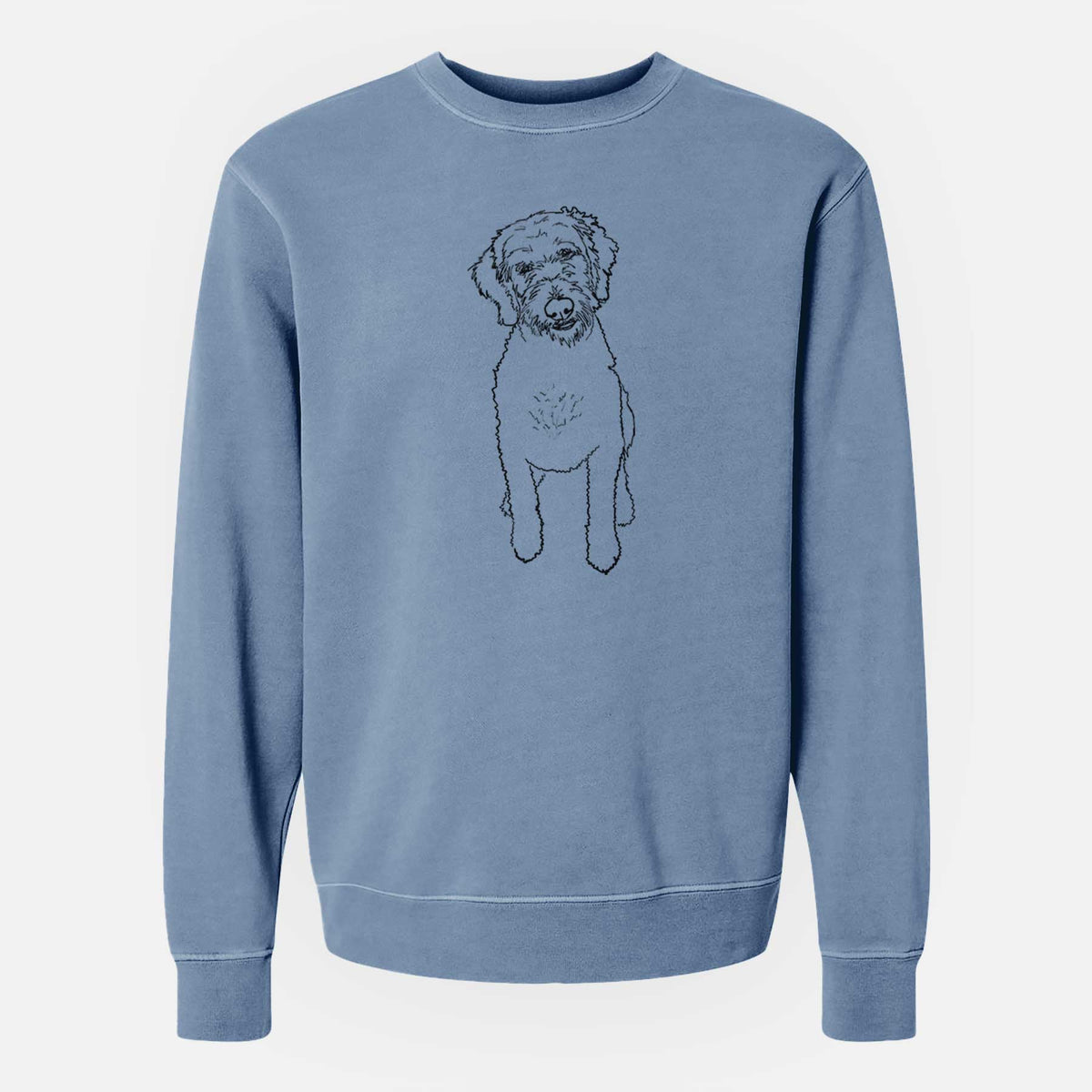 Doodled Izzie the Goldendoodle - Unisex Pigment Dyed Crew Sweatshirt