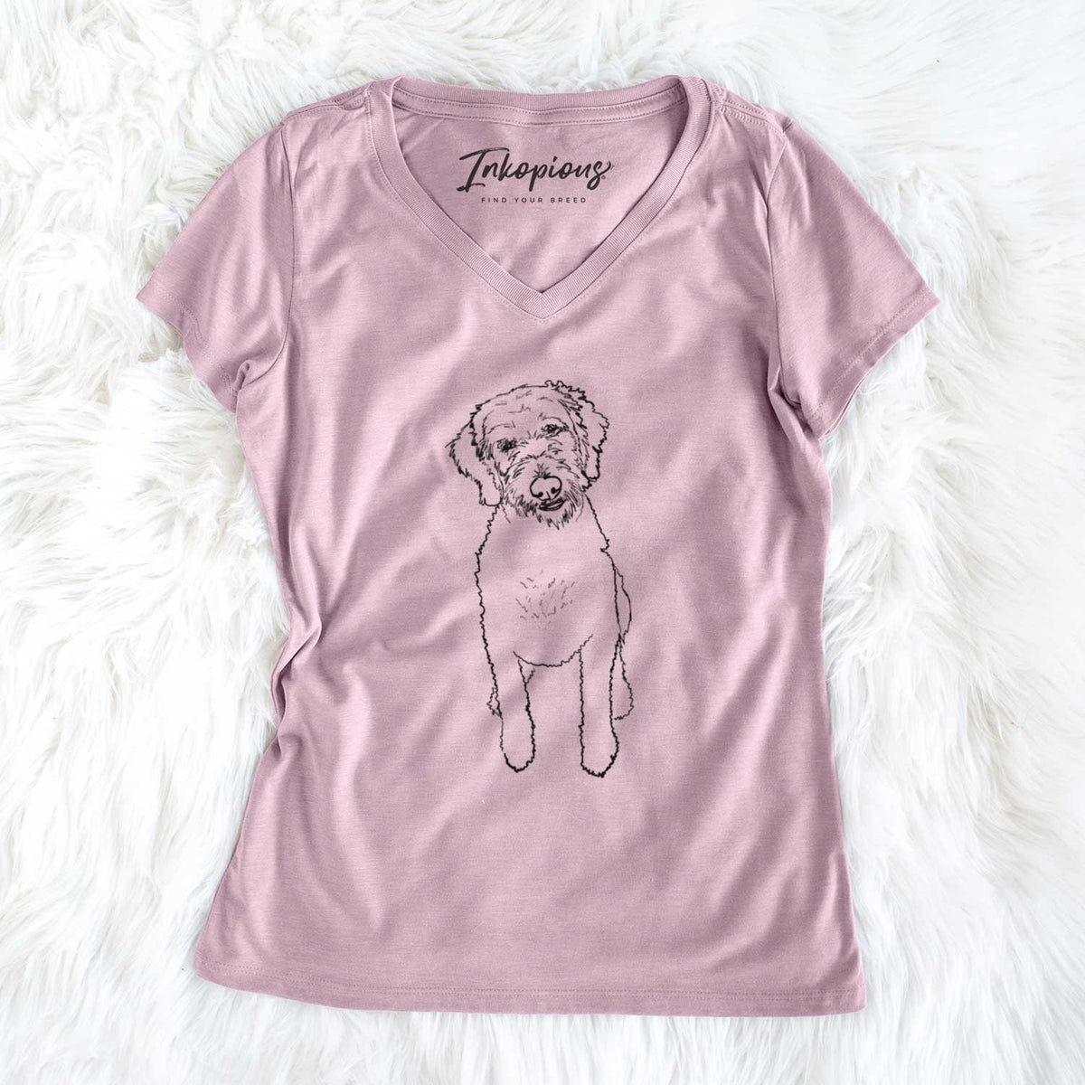 Doodled Izzie the Goldendoodle - Women&#39;s V-neck Shirt