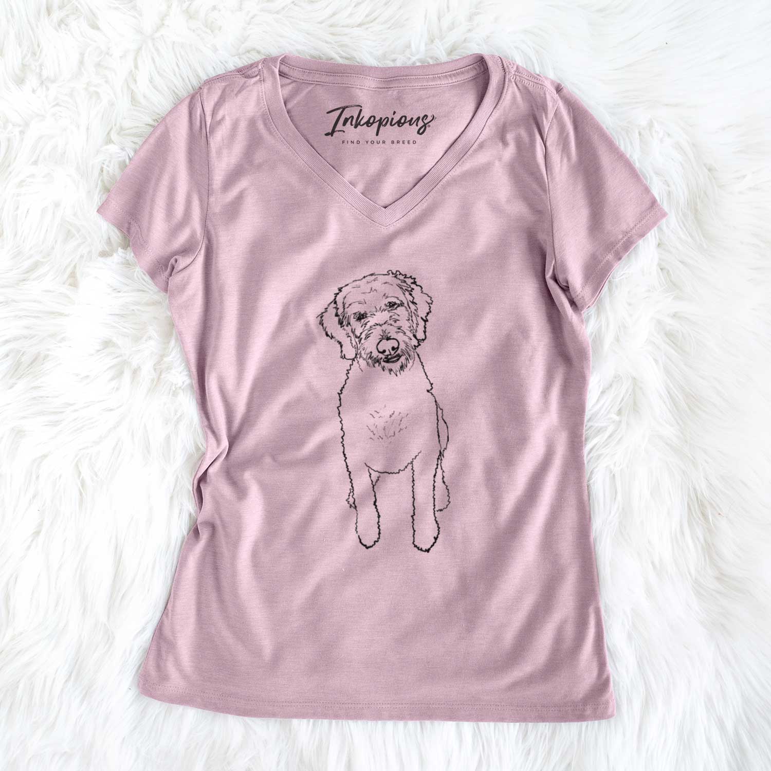 Doodled Izzie the Goldendoodle - Women's V-neck Shirt