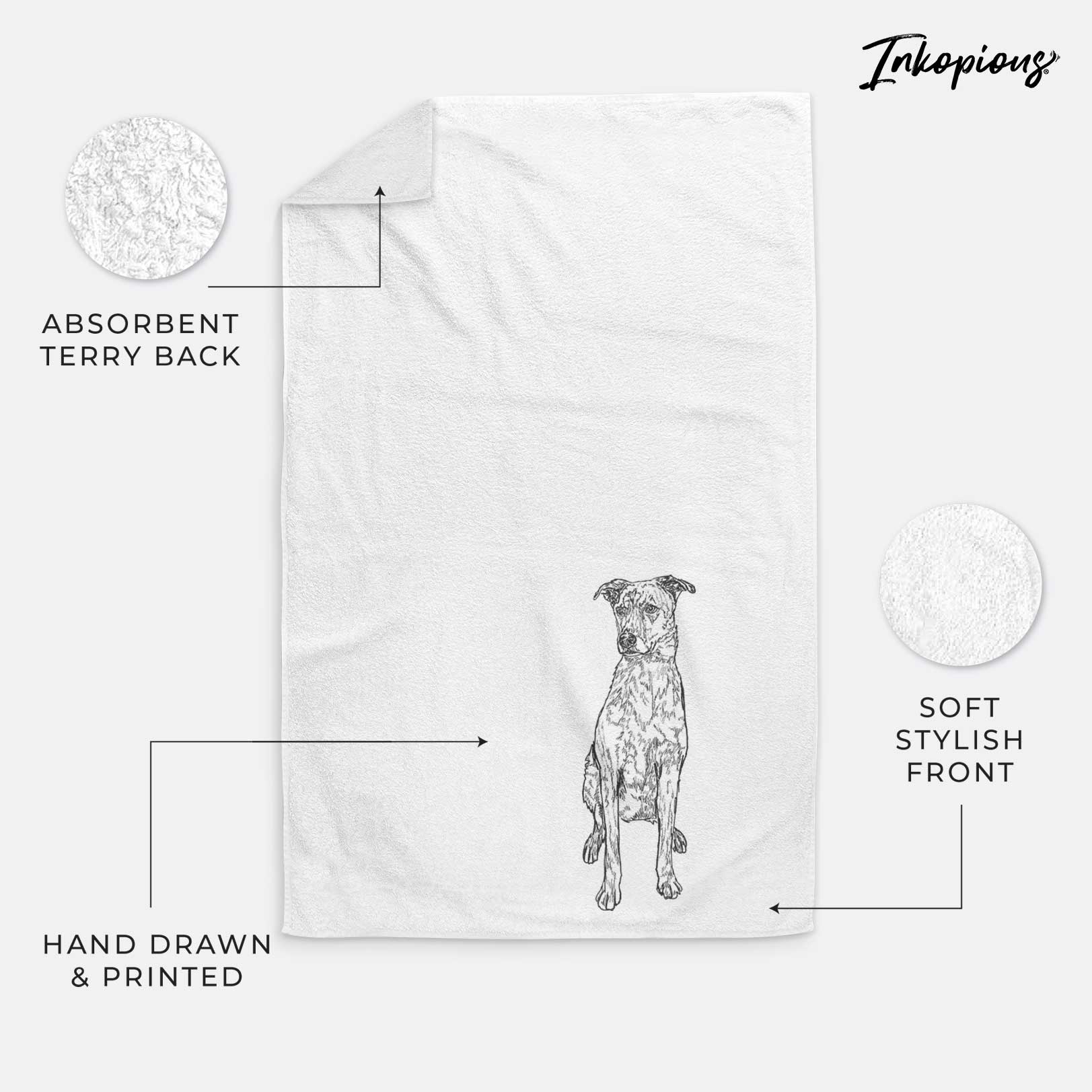 Doodled Jack the Catahoula Decorative Hand Towel