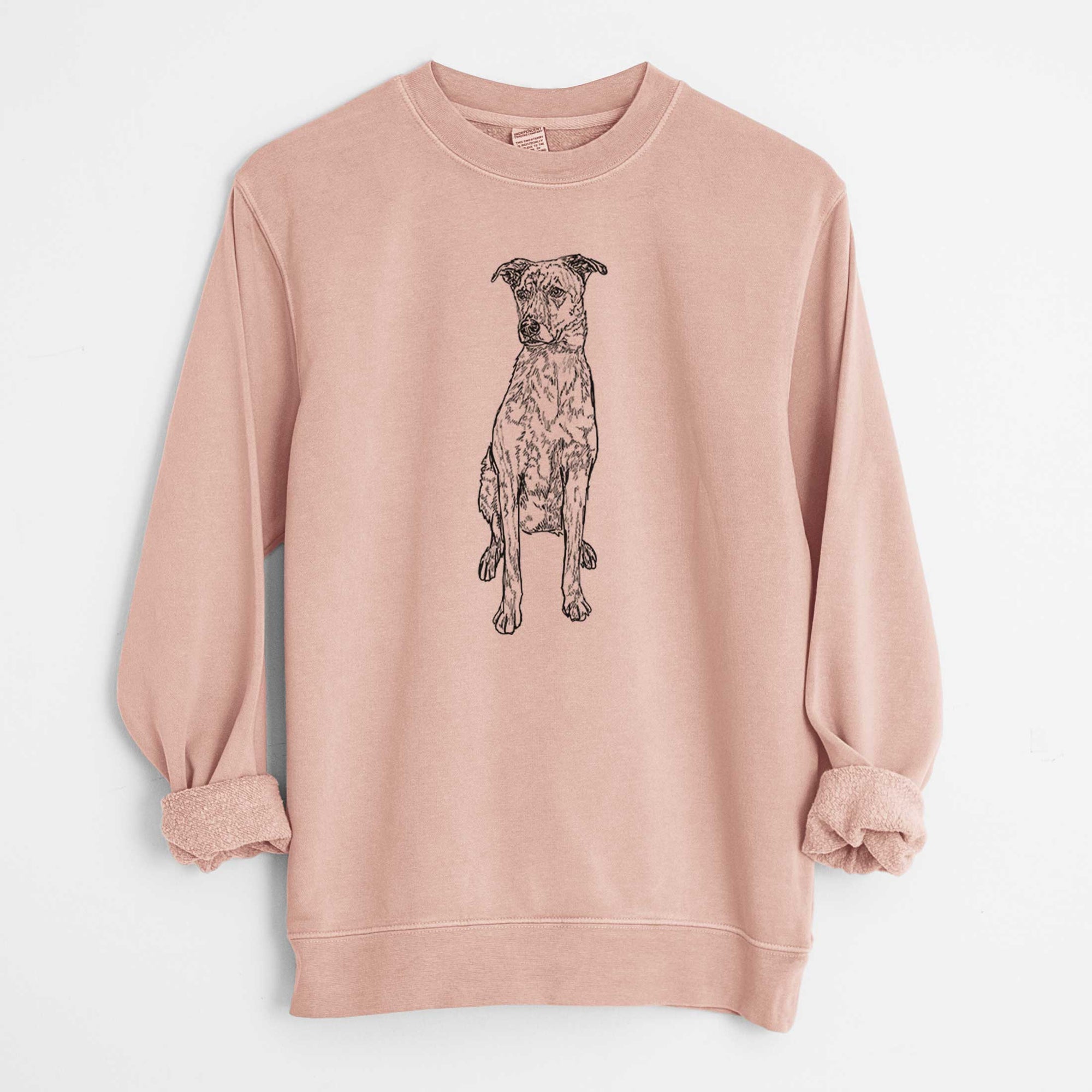 Doodled Jack the Catahoula - Unisex Pigment Dyed Crew Sweatshirt