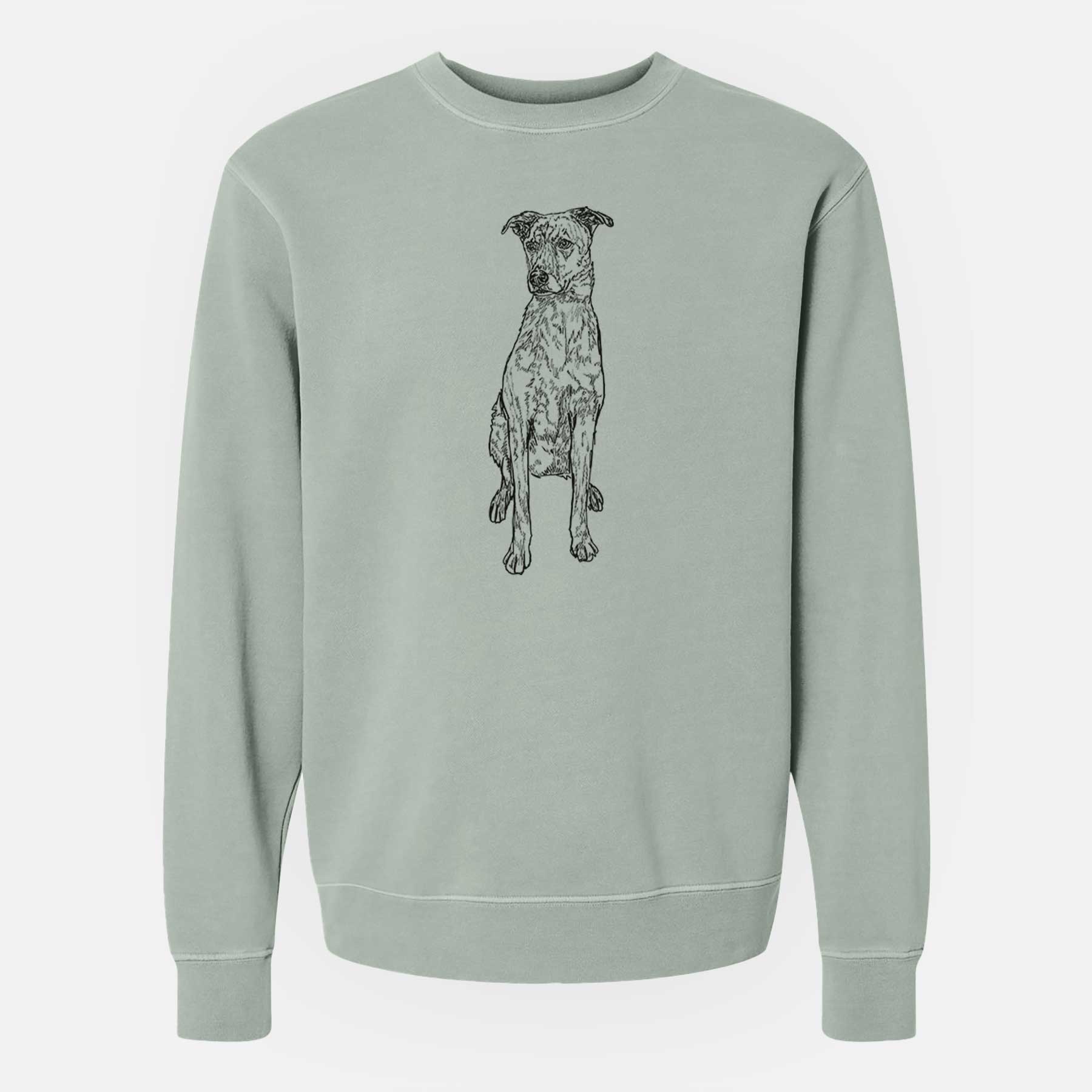 Doodled Jack the Catahoula - Unisex Pigment Dyed Crew Sweatshirt