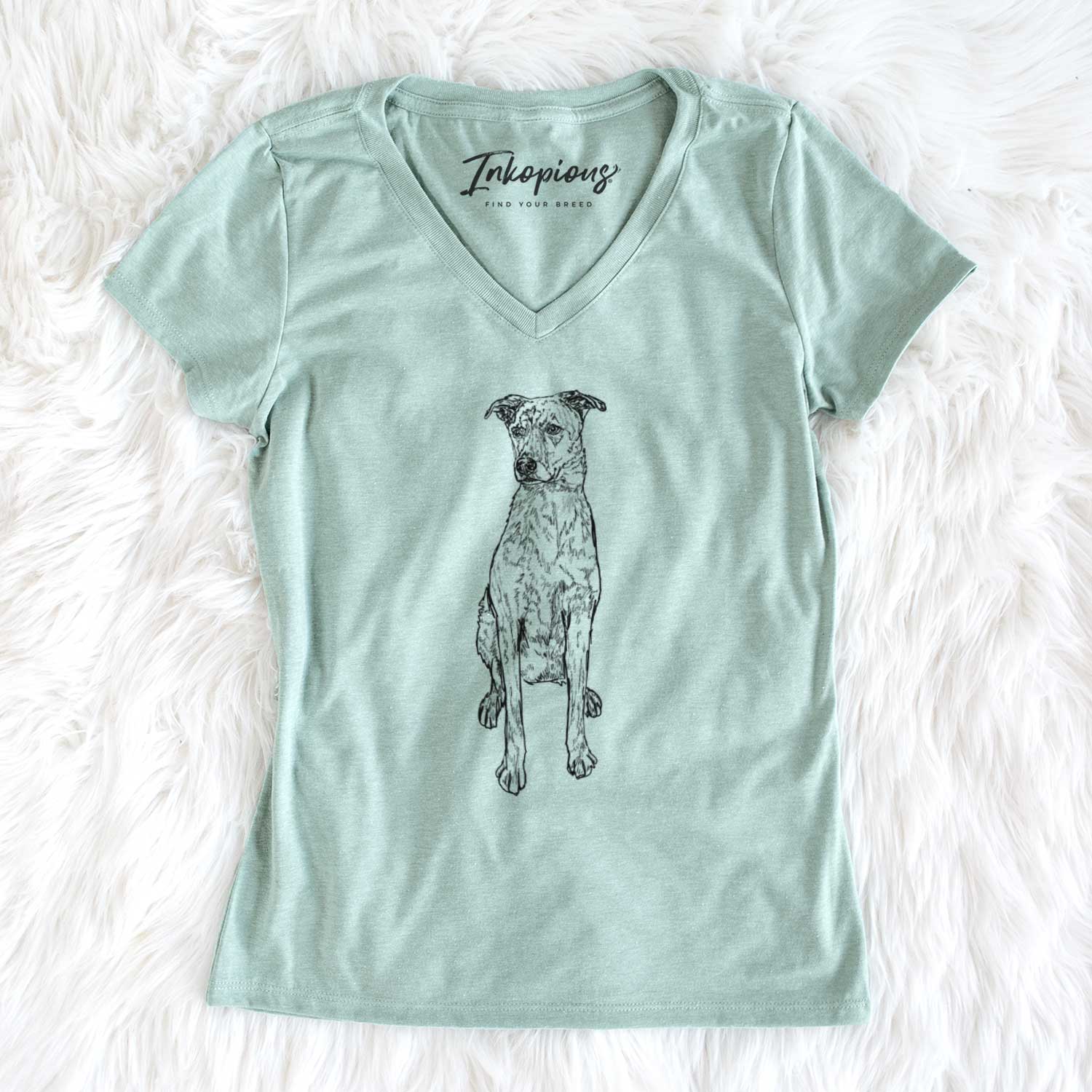 Doodled Jack the Catahoula - Women's V-neck Shirt