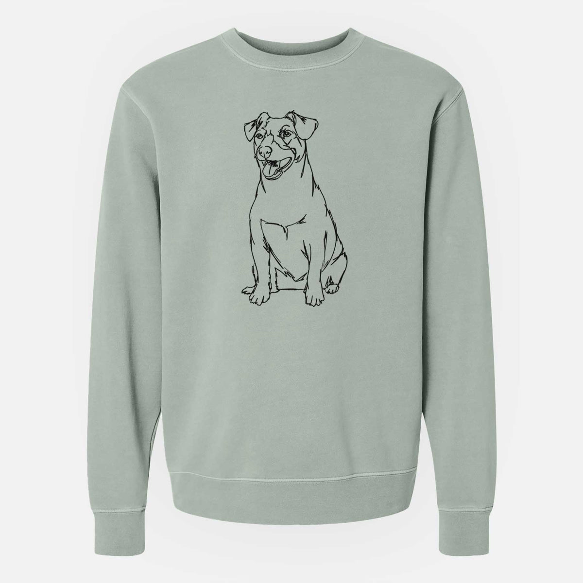Doodled Jack Russell Terrier the  - Unisex Pigment Dyed Crew Sweatshirt