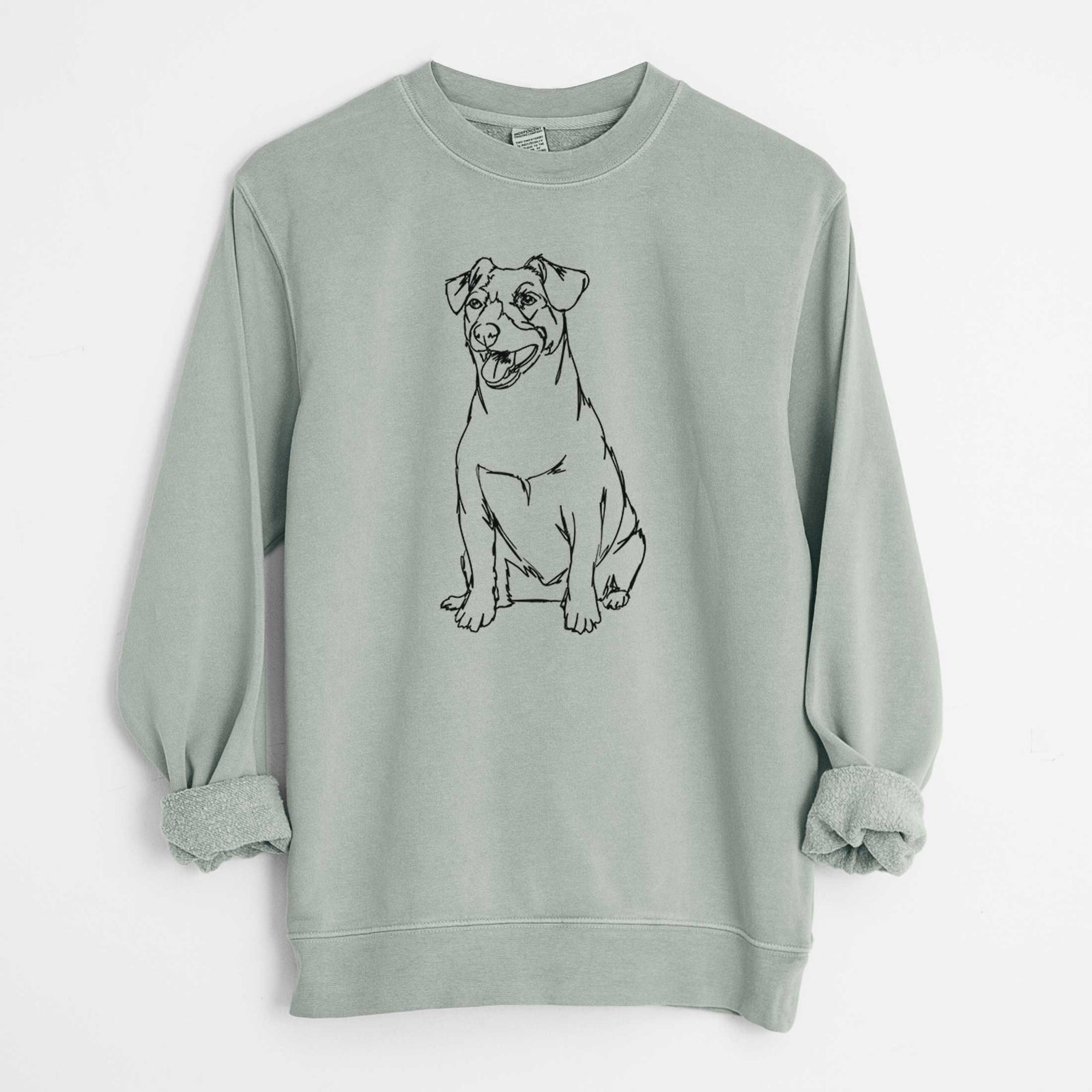 Doodled Jack Russell Terrier the  - Unisex Pigment Dyed Crew Sweatshirt