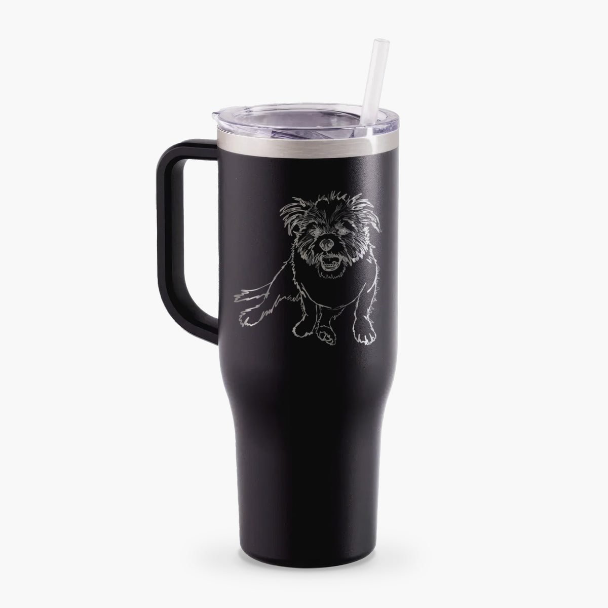 Doodled Jack the Shih Tzu Jack Russell Terrier Mix - 40oz Tumbler with Handle