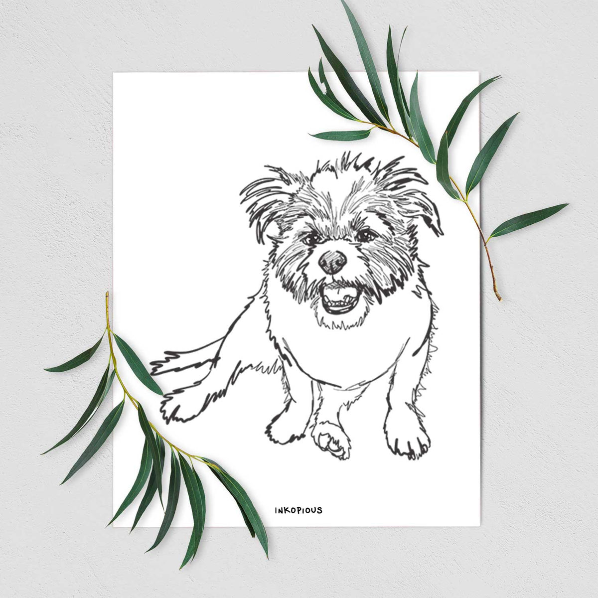 Doodled Jack the Shih Tzu Jack Russell Terrier Mix Art Print
