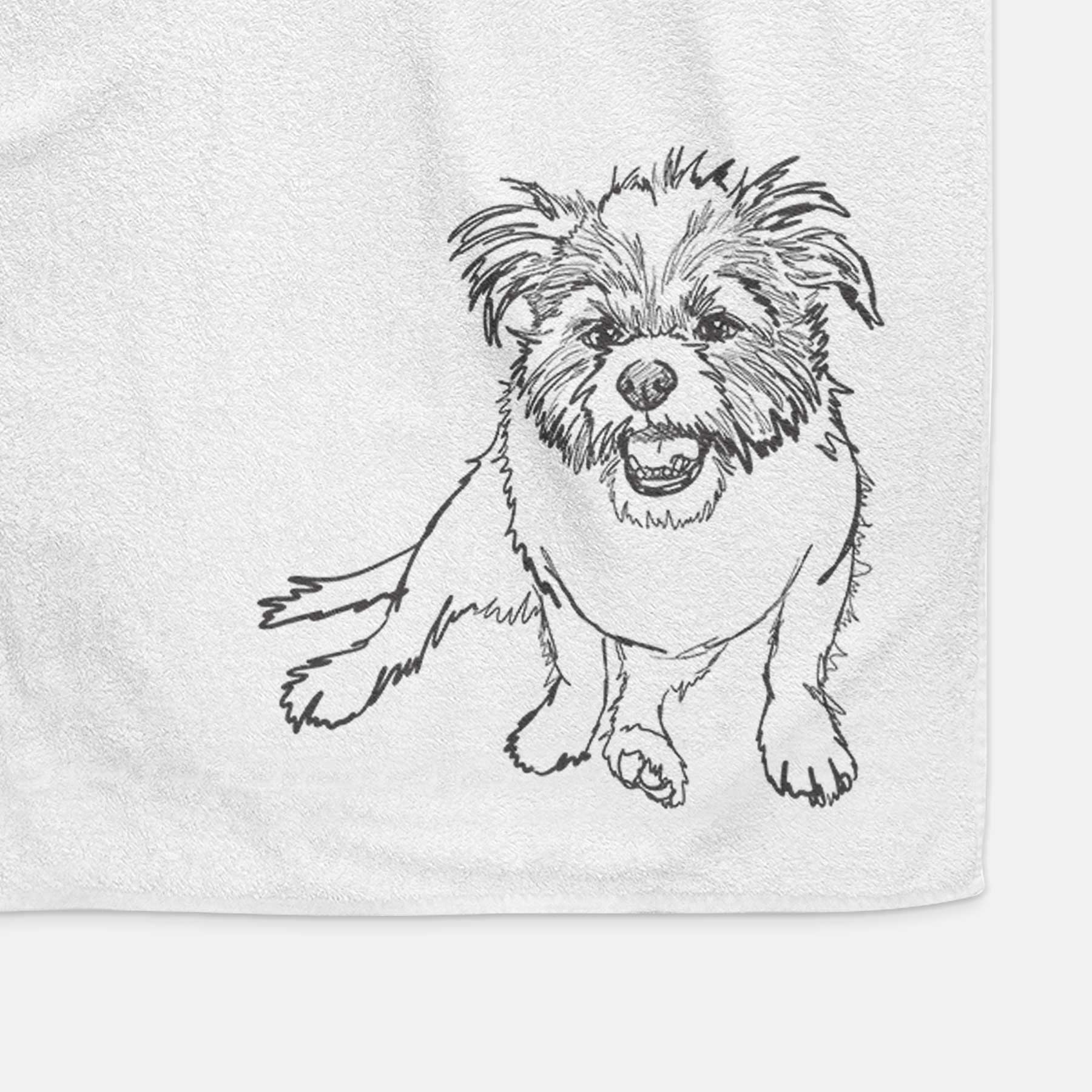 Doodled Jack the Shih Tzu Jack Russell Terrier Mix Decorative Hand Towel