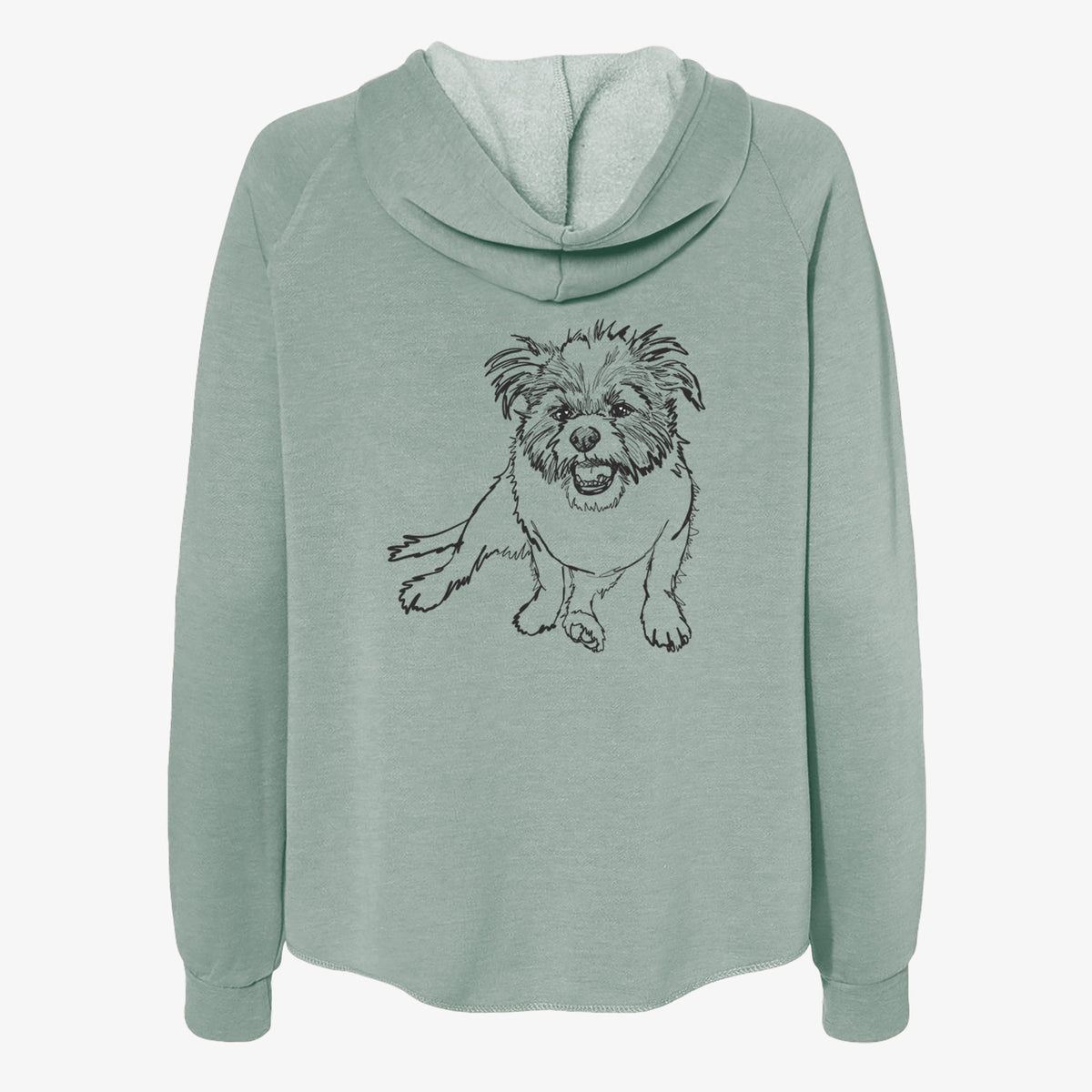 Doodled Jack the Shih Tzu Jack Russell Terrier Mix - Women's Cali Wave Zip-Up Sweatshirt
