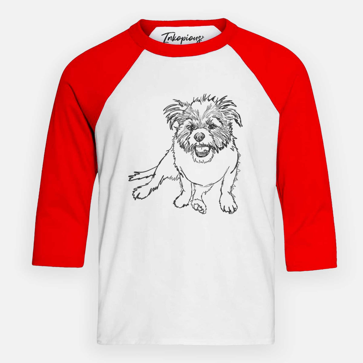 Doodled Jack the Shih Tzu Jack Russell Terrier Mix - Youth 3/4 Long Sleeve