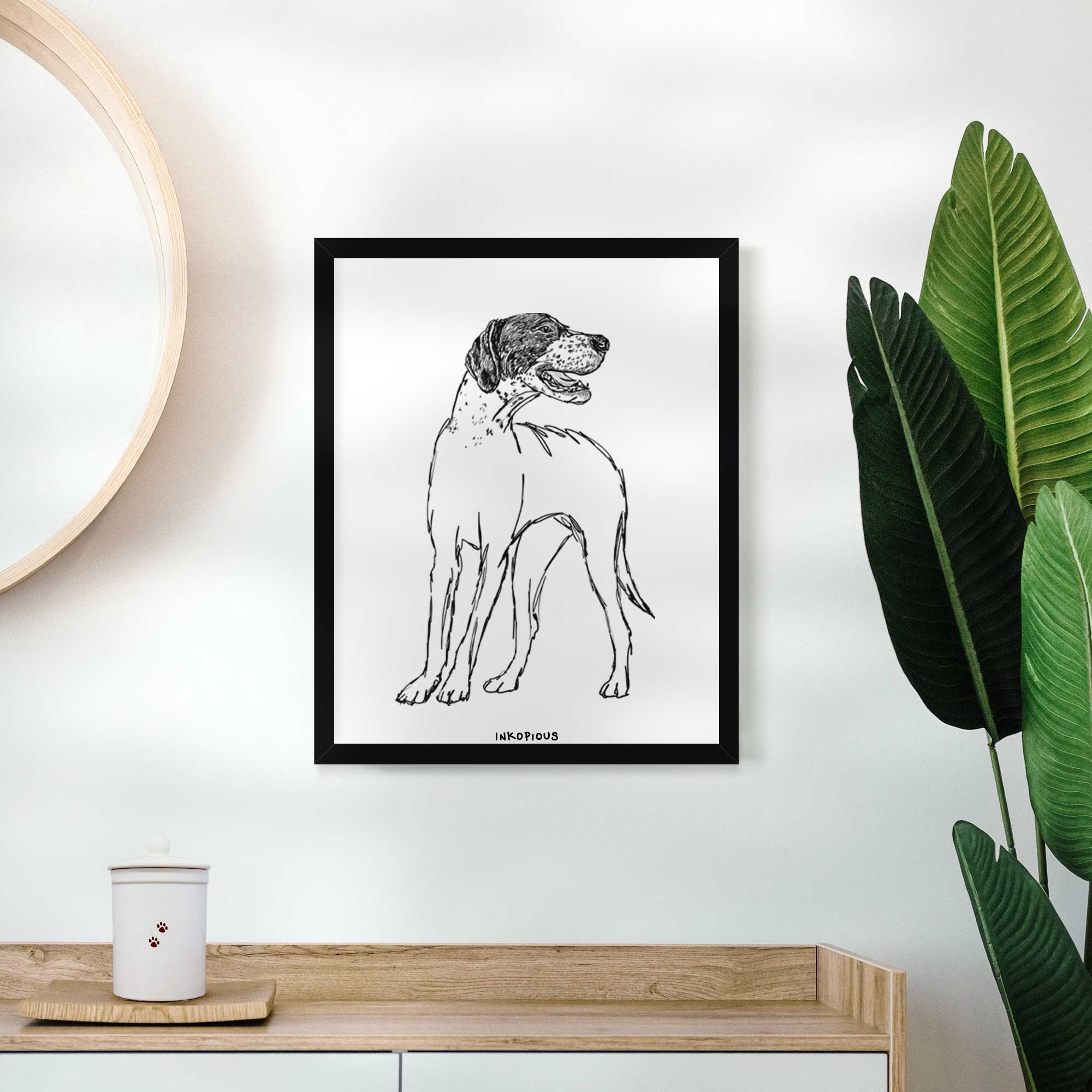 Doodled Jade the English Pointer Art Print