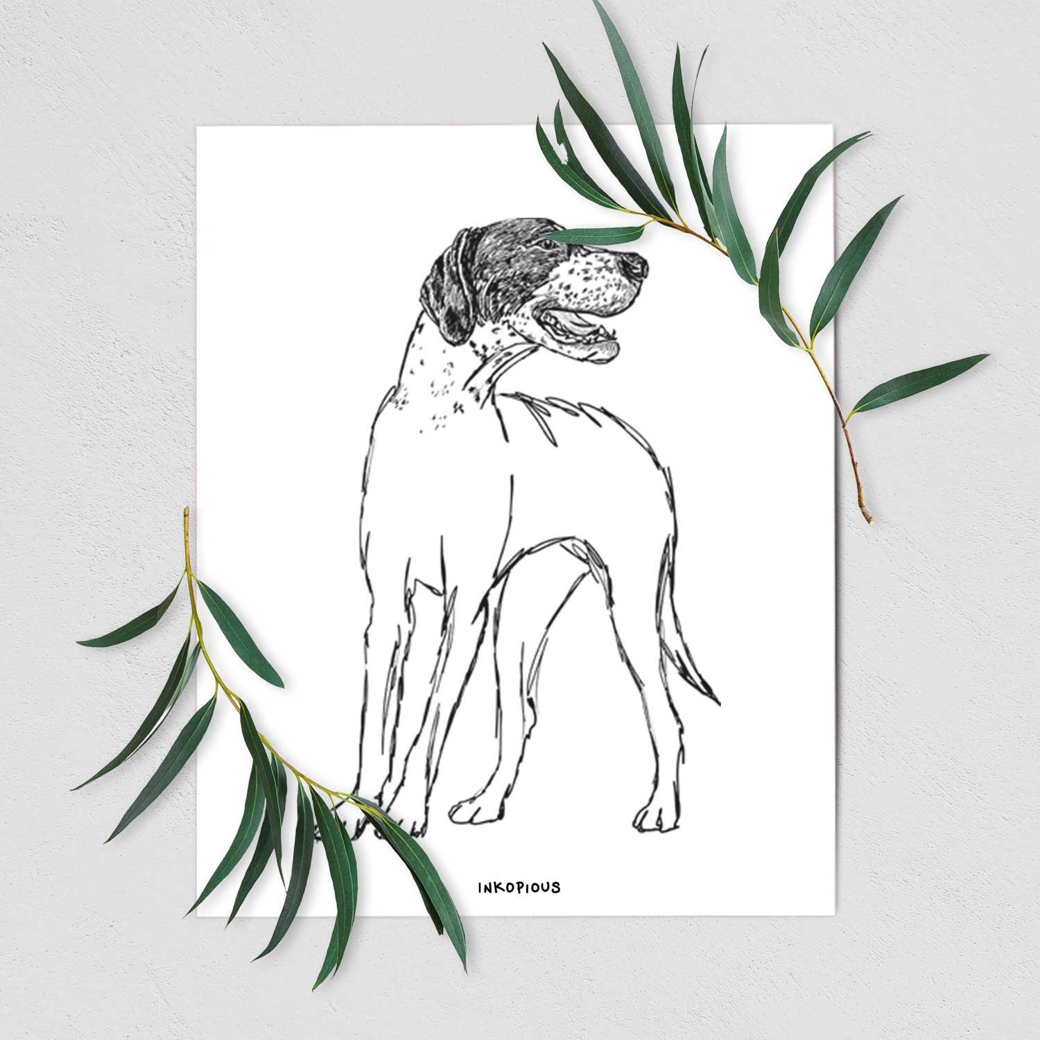 Doodled Jade the English Pointer Art Print