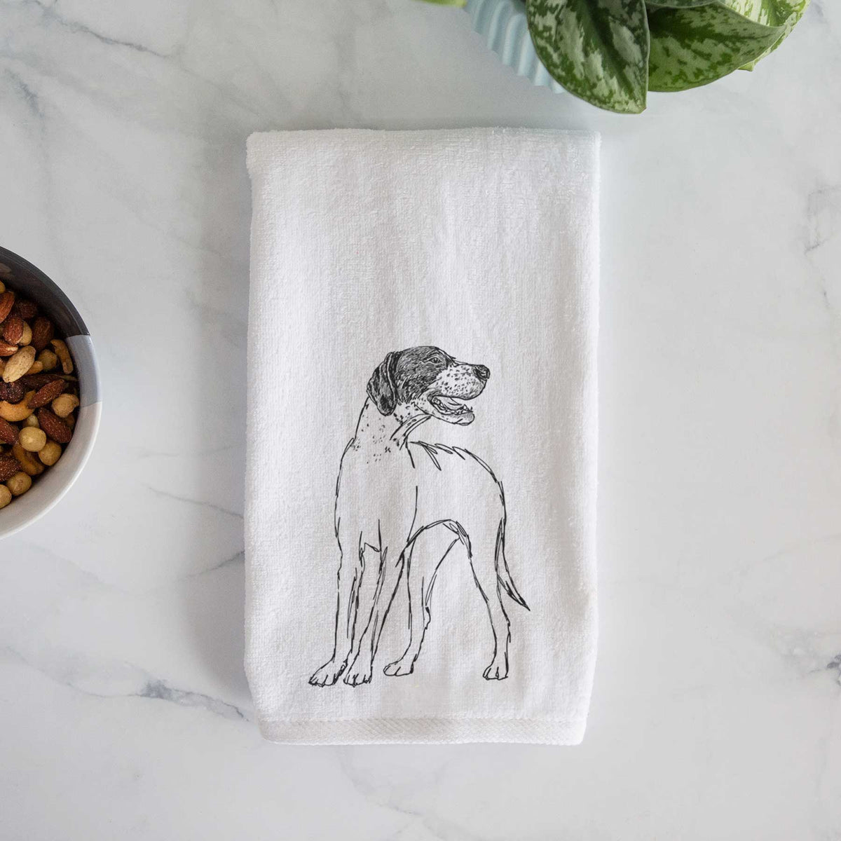 Doodled Jade the English Pointer Decorative Hand Towel