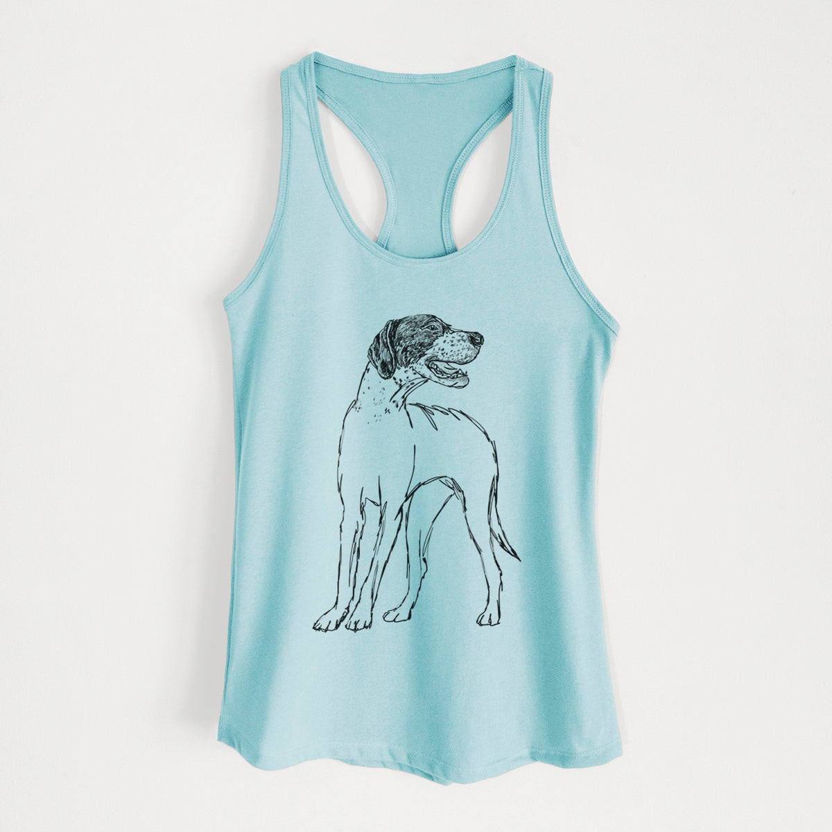 Doodled Jade the English Pointer - Women&#39;s Racerback Tanktop