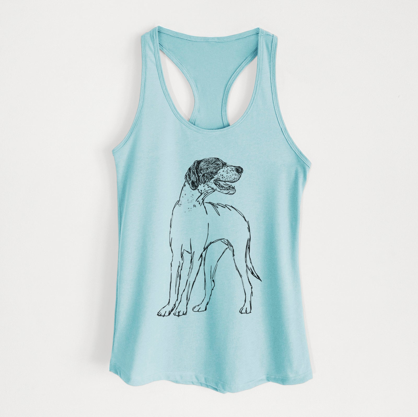 Doodled Jade the English Pointer - Women's Racerback Tanktop