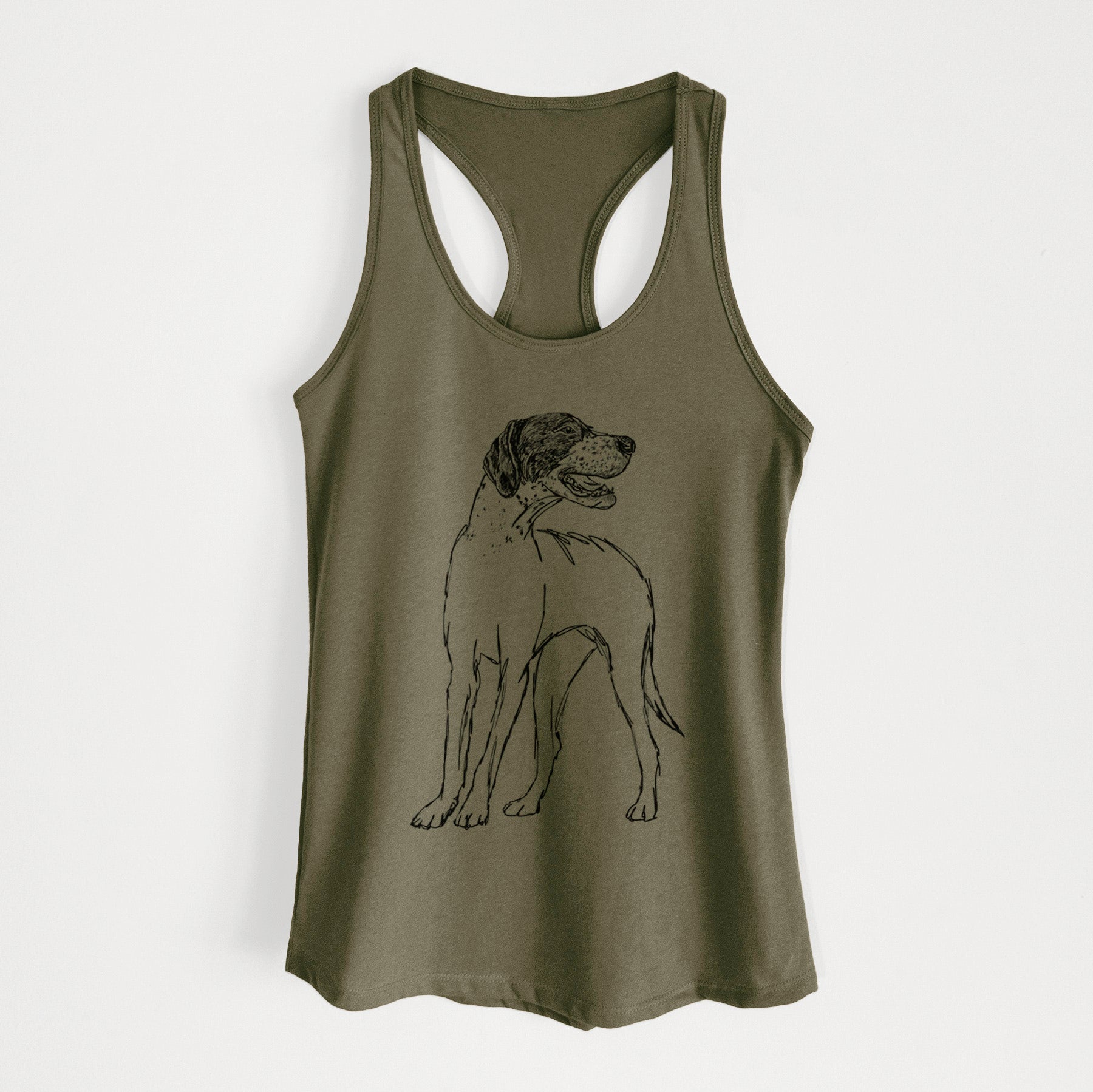 Doodled Jade the English Pointer - Women's Racerback Tanktop