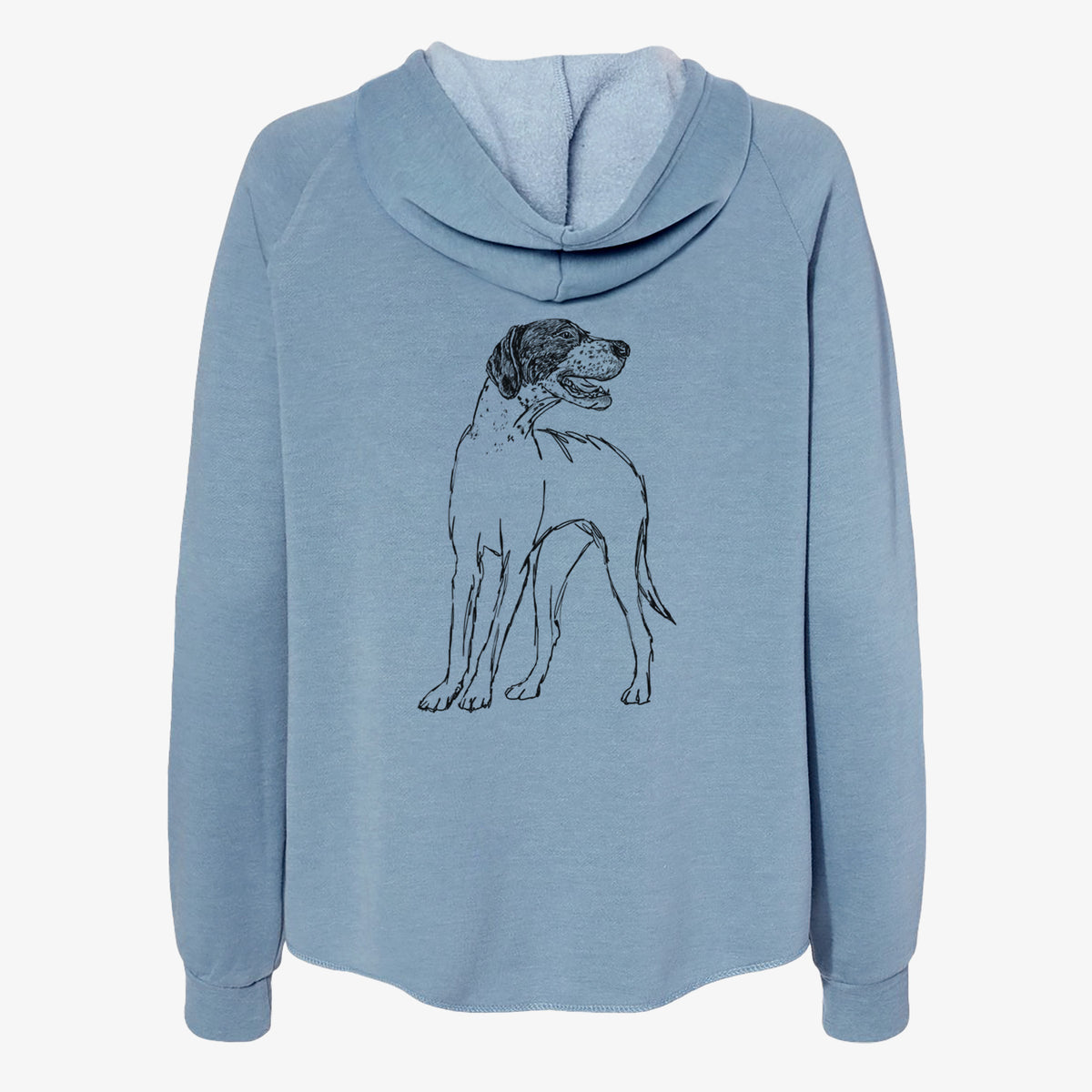 Doodled Jade the English Pointer - Women's Cali Wave Zip-Up Sweatshirt