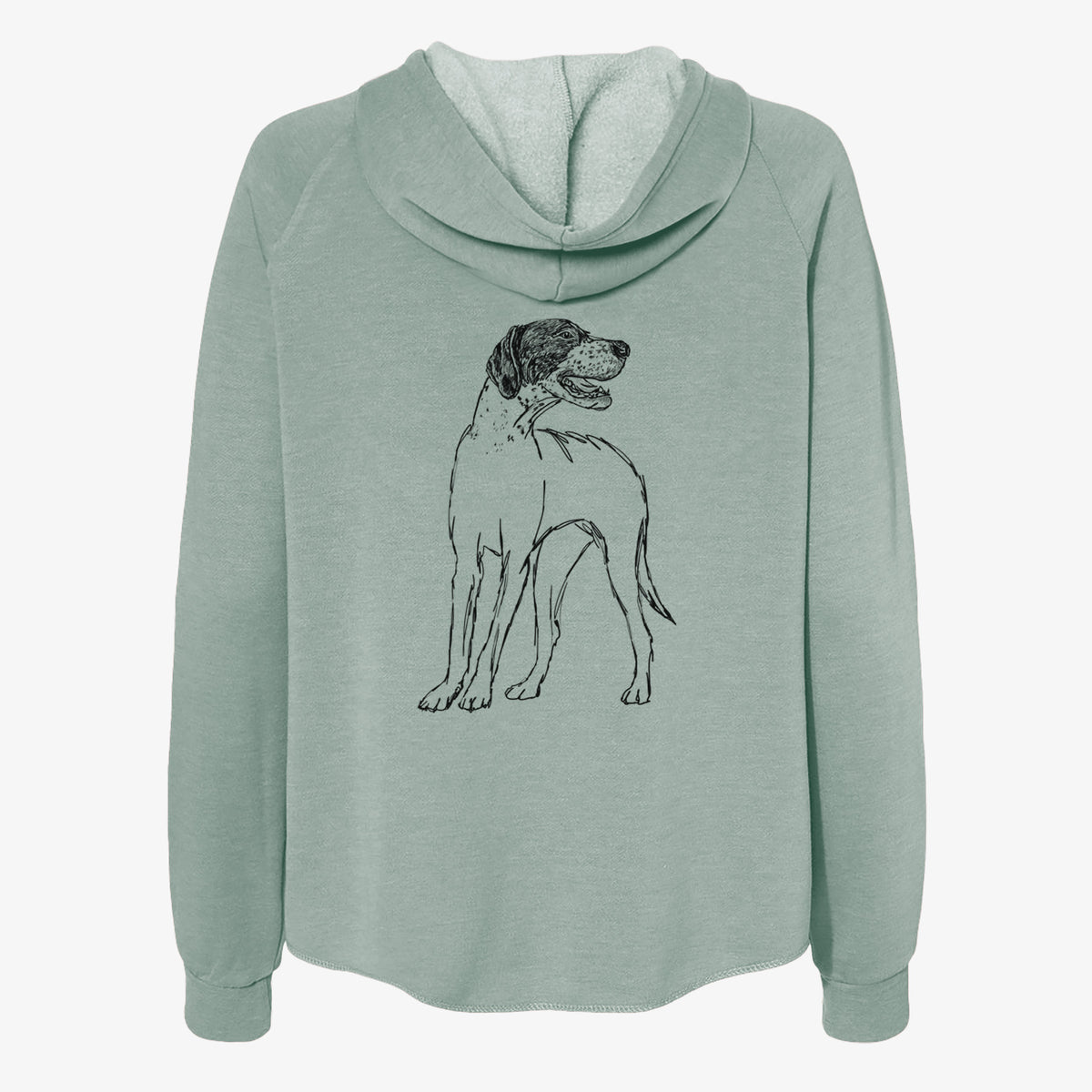 Doodled Jade the English Pointer - Women's Cali Wave Zip-Up Sweatshirt