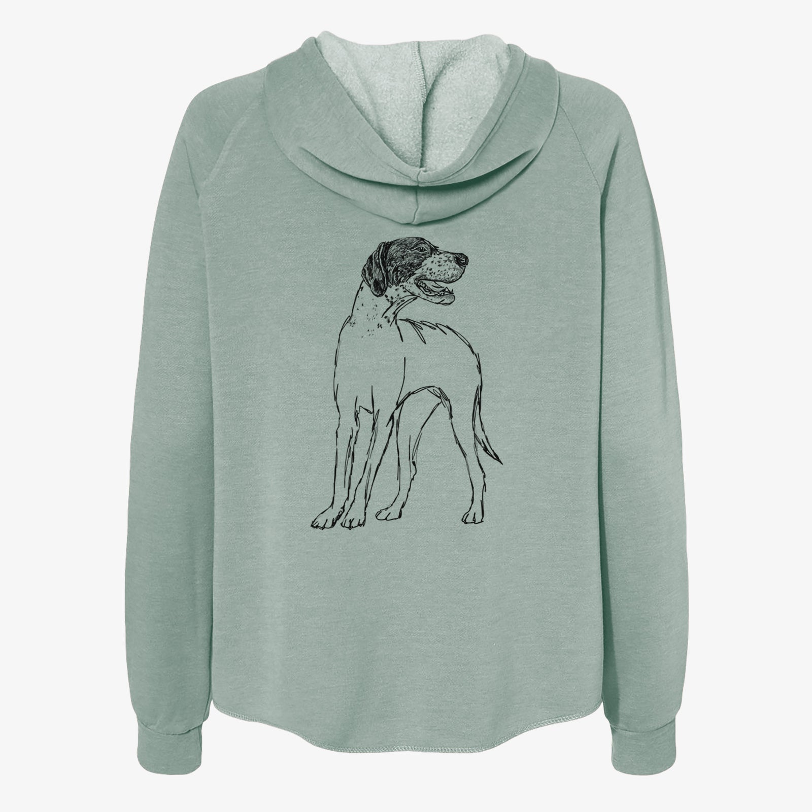 Doodled Jade the English Pointer - Women's Cali Wave Zip-Up Sweatshirt