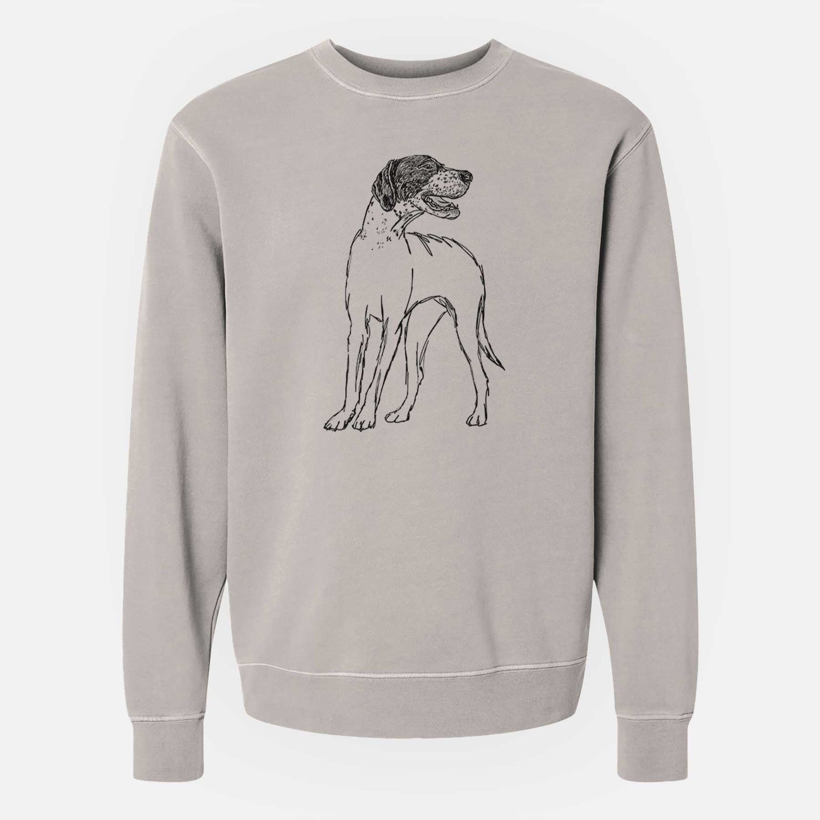 Doodled Jade the English Pointer - Unisex Pigment Dyed Crew Sweatshirt