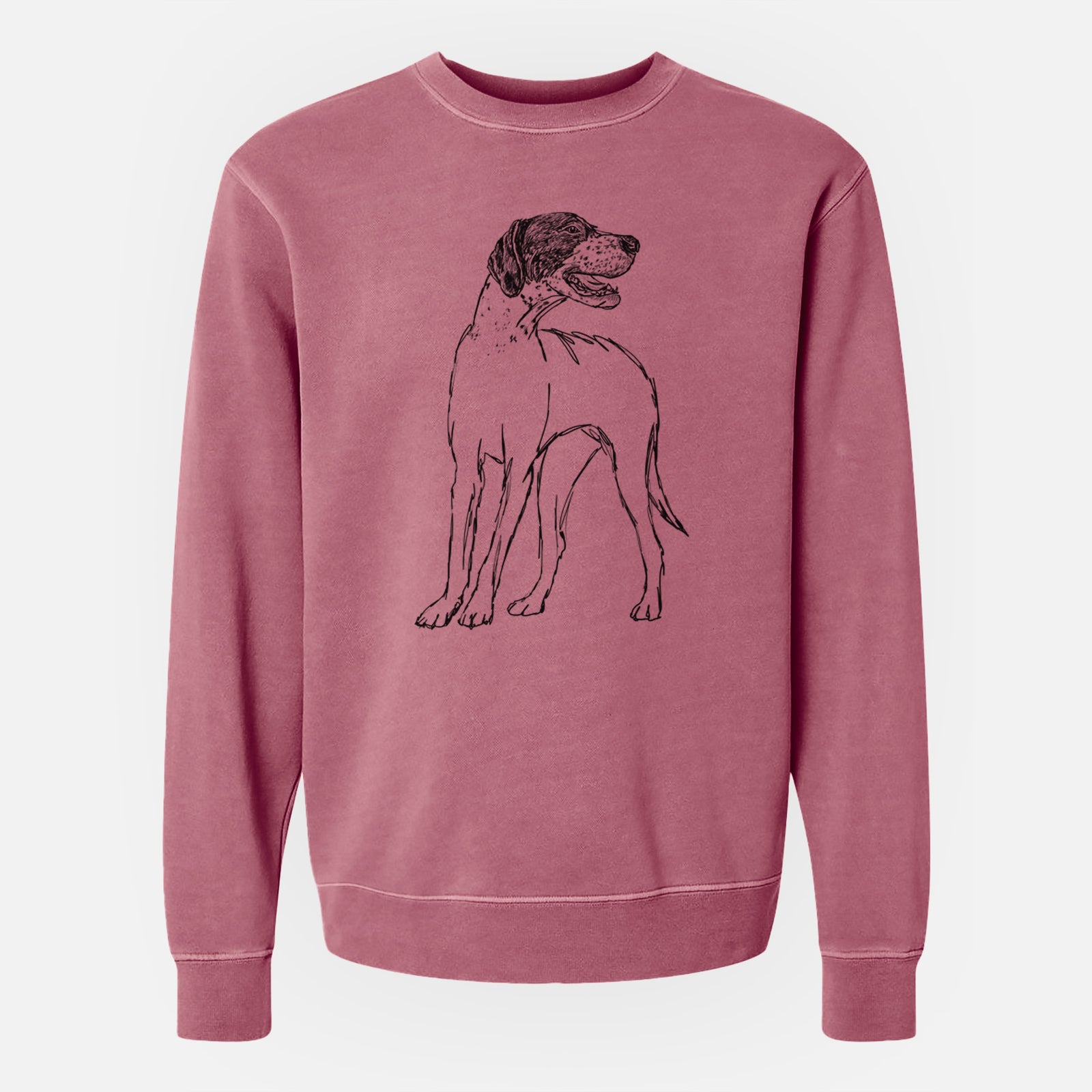 Doodled Jade the English Pointer - Unisex Pigment Dyed Crew Sweatshirt
